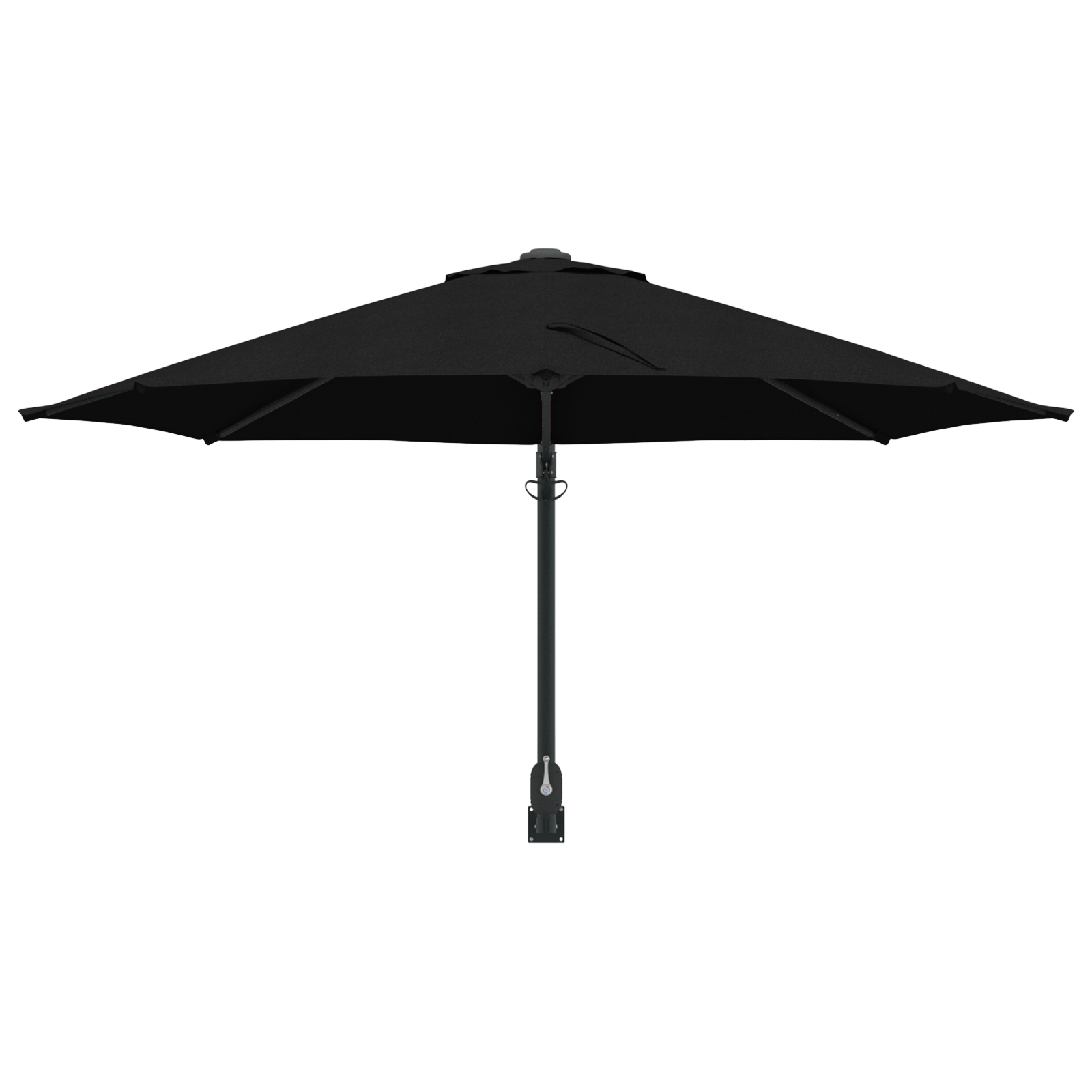 Patio Umbrella Black Polyester, Powder-Coated Steel Large - Image 4