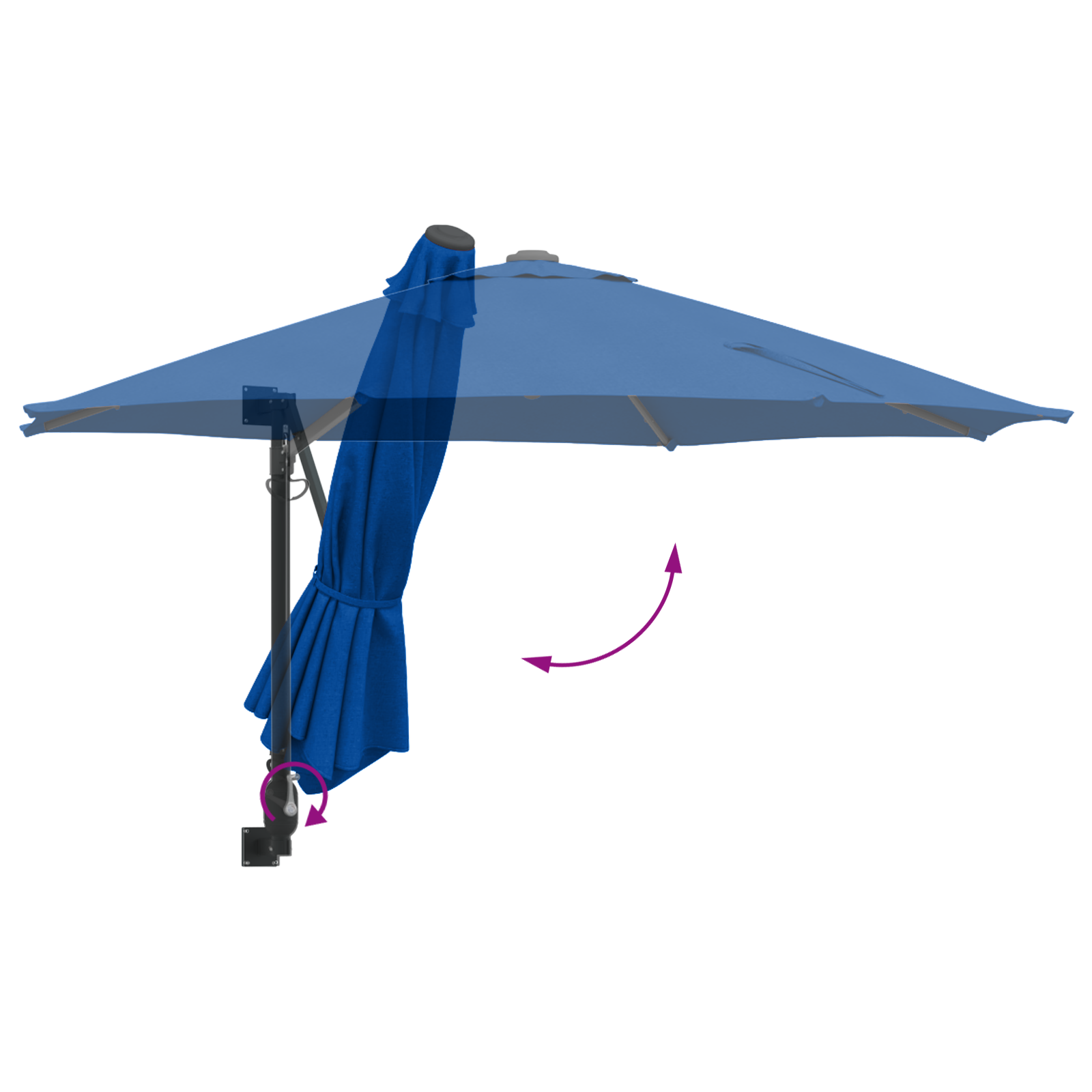 Patio Umbrella Azure blue Polyester Large Tiltable - Image 8