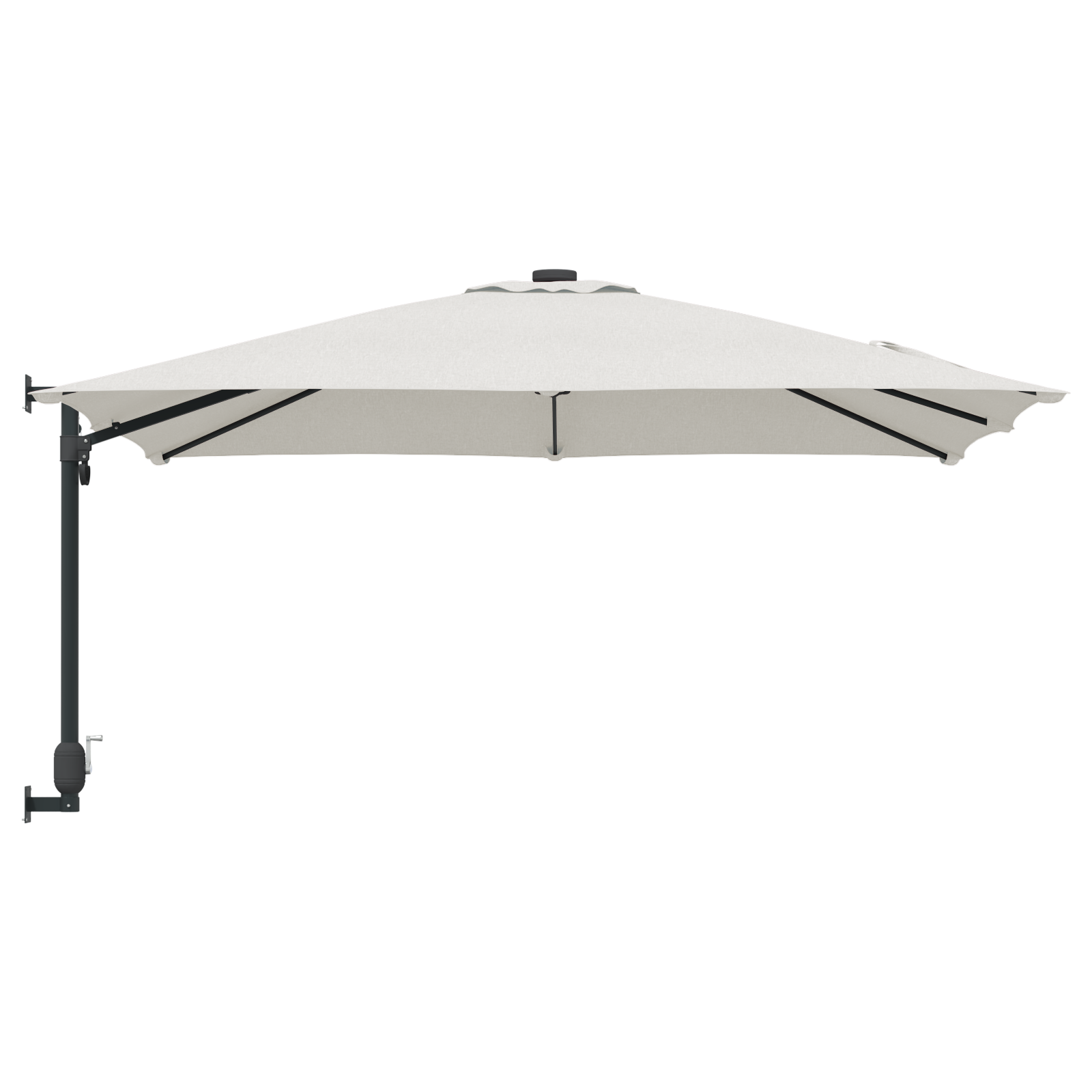 Patio Umbrella Sand Polyester, Aluminium Large Foldable - Image 5