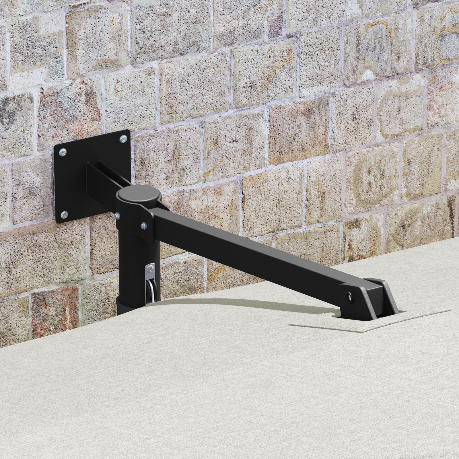 Patio Umbrella Sand Polyester, Aluminium Large Foldable - Image 3