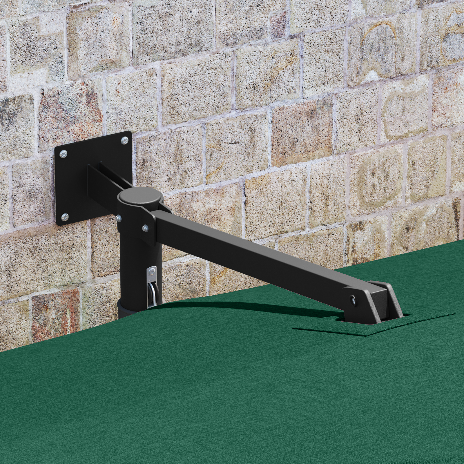 Patio Umbrella Green Polyester 300 cm x 300 cm Collapsible - Image 3