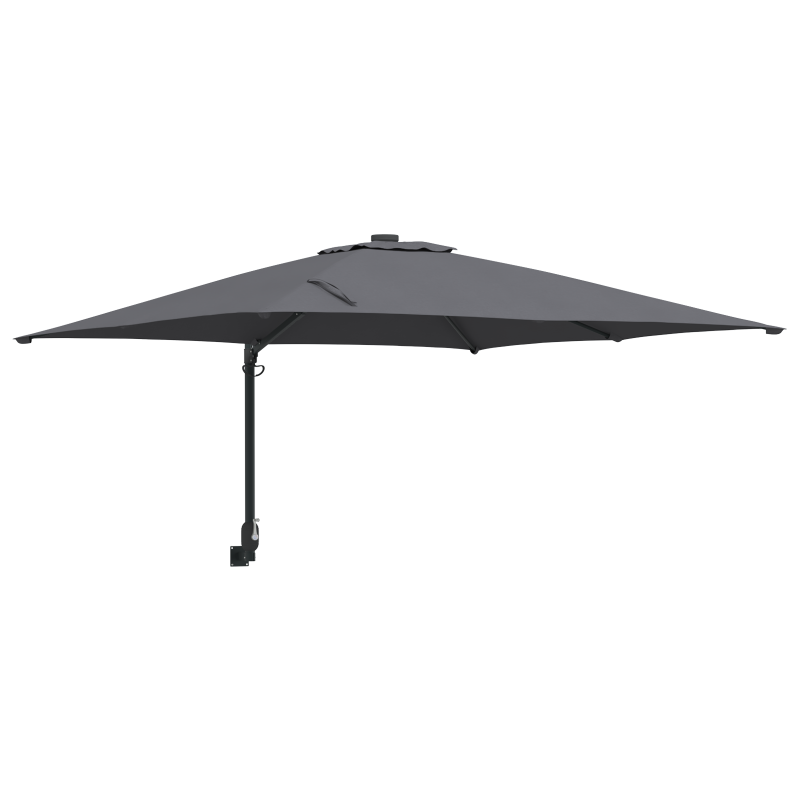 Outdoor Umbrella Anthracite Polyester, Powder-Coated Steel Large - Image 2
