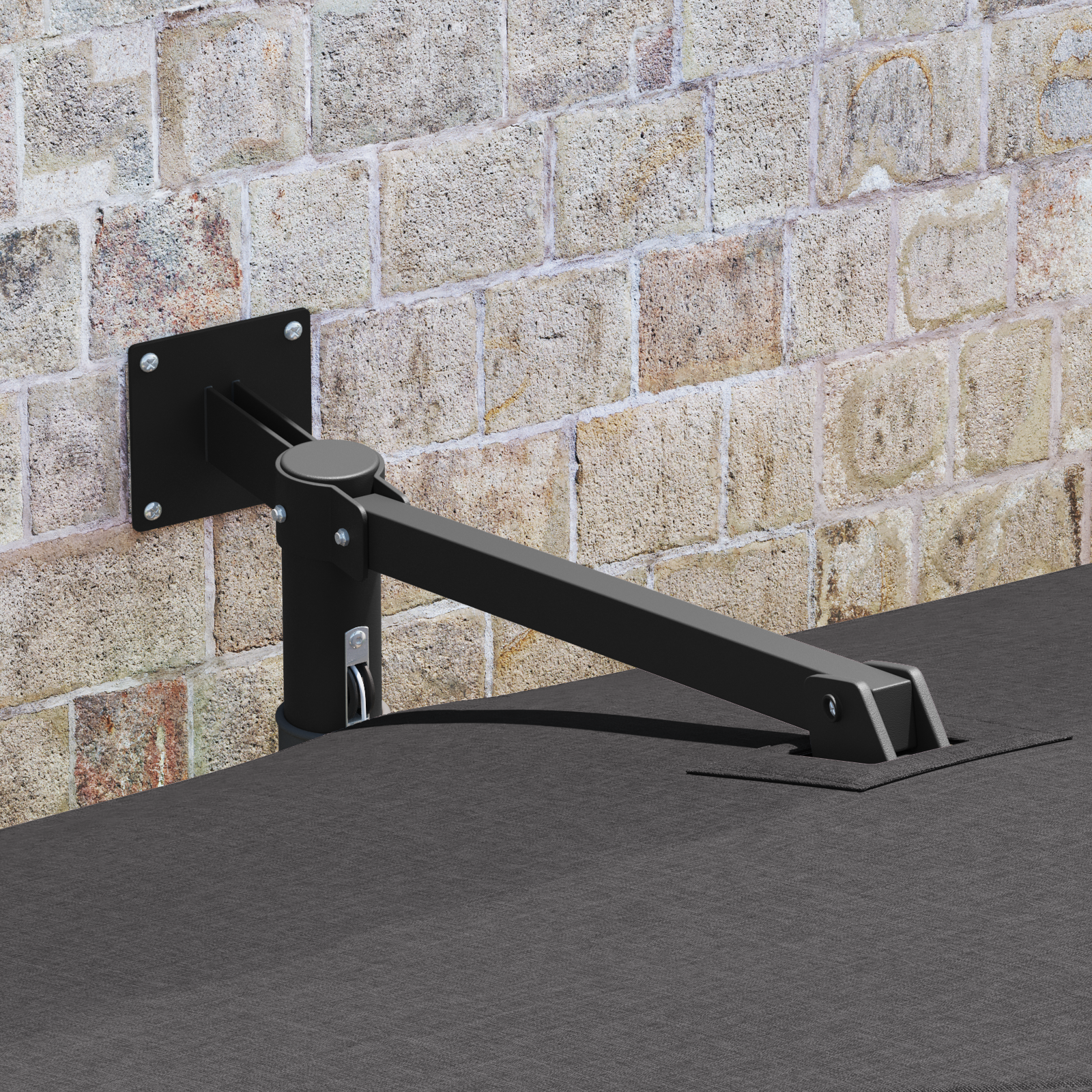 Outdoor Umbrella Anthracite Polyester, Powder-Coated Steel Large - Image 3