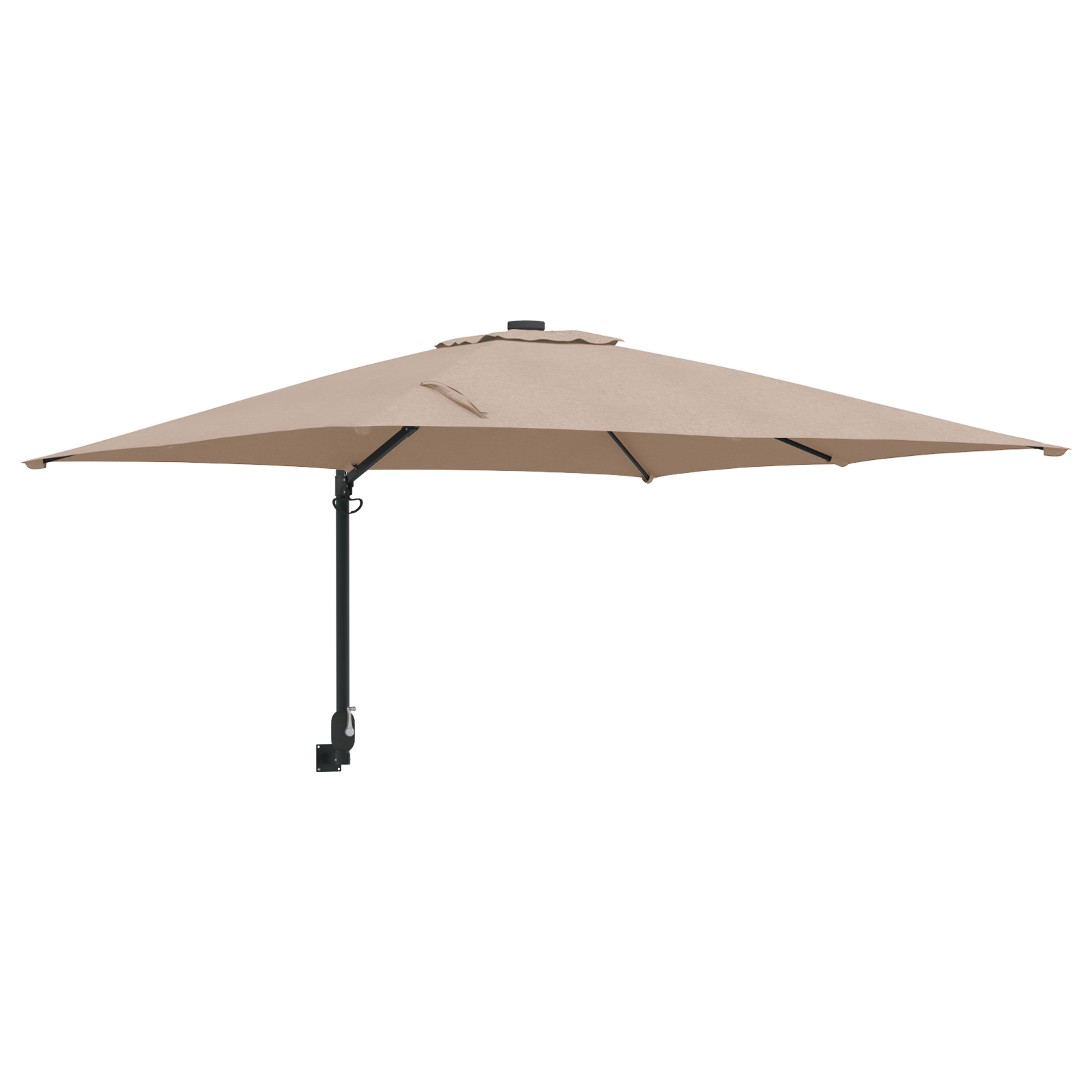 Patio Umbrella Taupe Polyester Large Foldable Patio Umbrella - Image 2