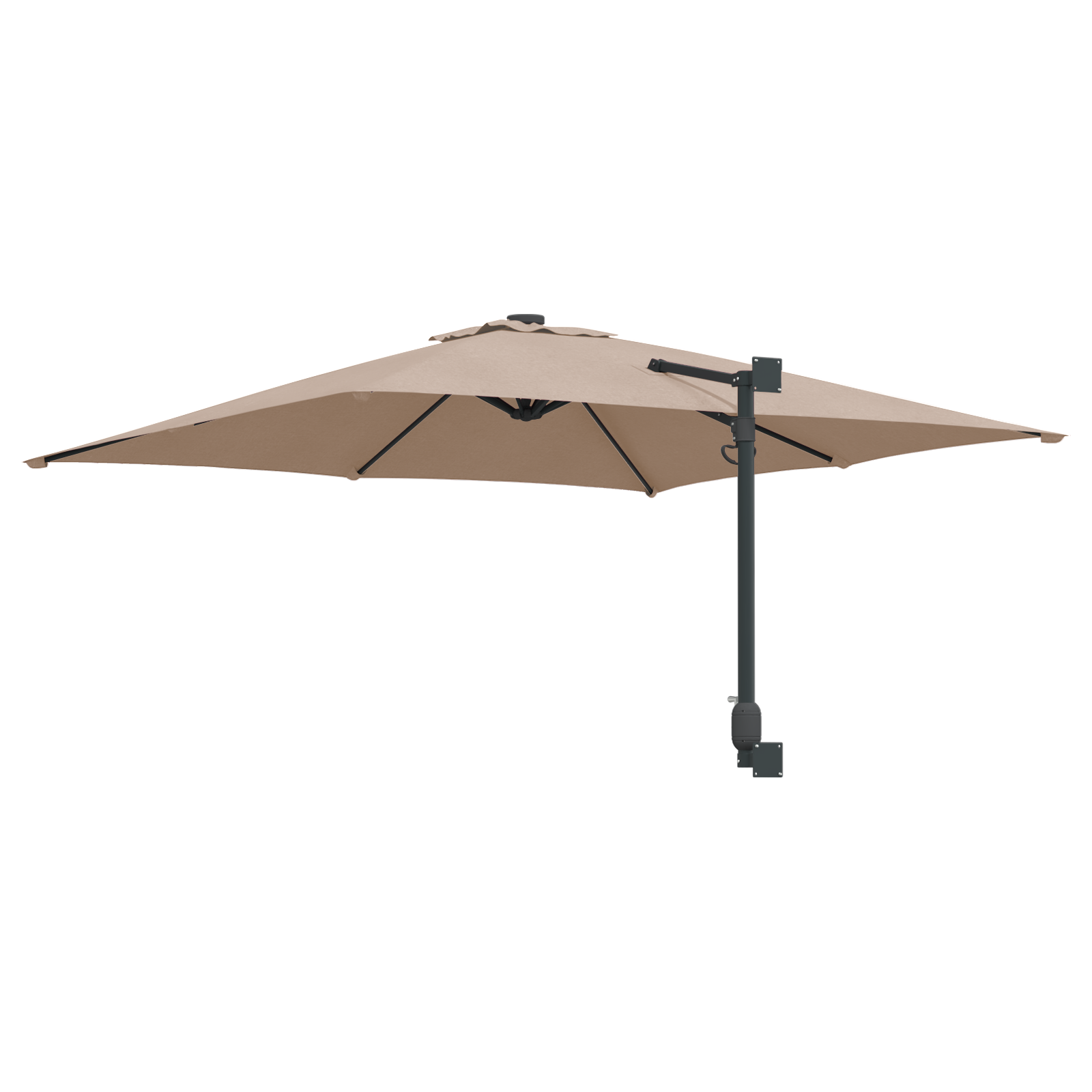 Patio Umbrella Taupe Polyester Large Foldable Patio Umbrella - Image 6