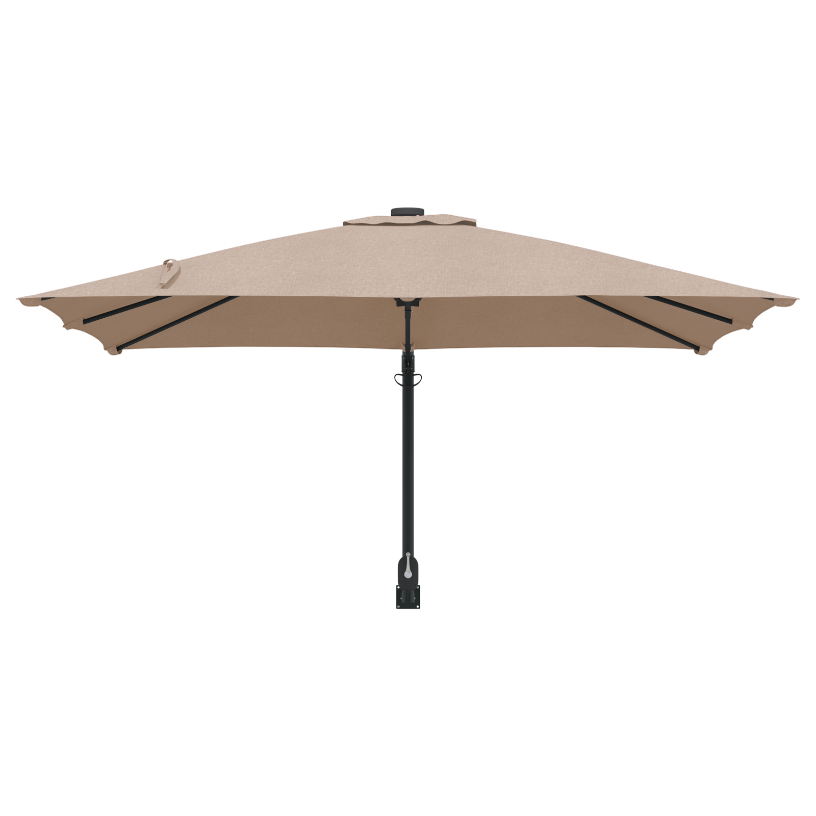 Patio Umbrella Taupe Polyester Large Foldable Patio Umbrella - Image 4