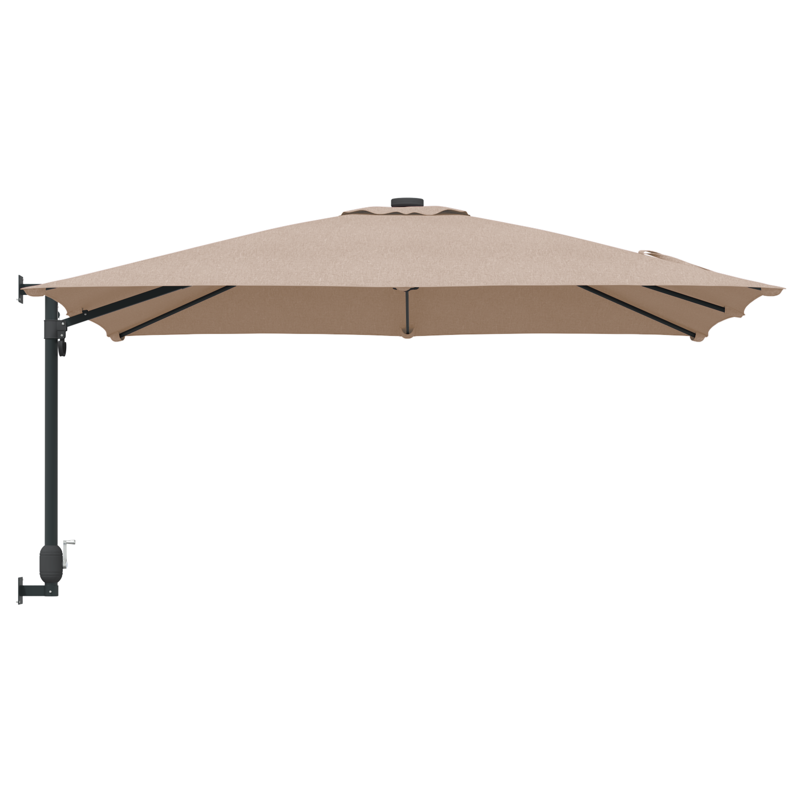 Patio Umbrella Taupe Polyester Large Foldable Patio Umbrella - Image 5