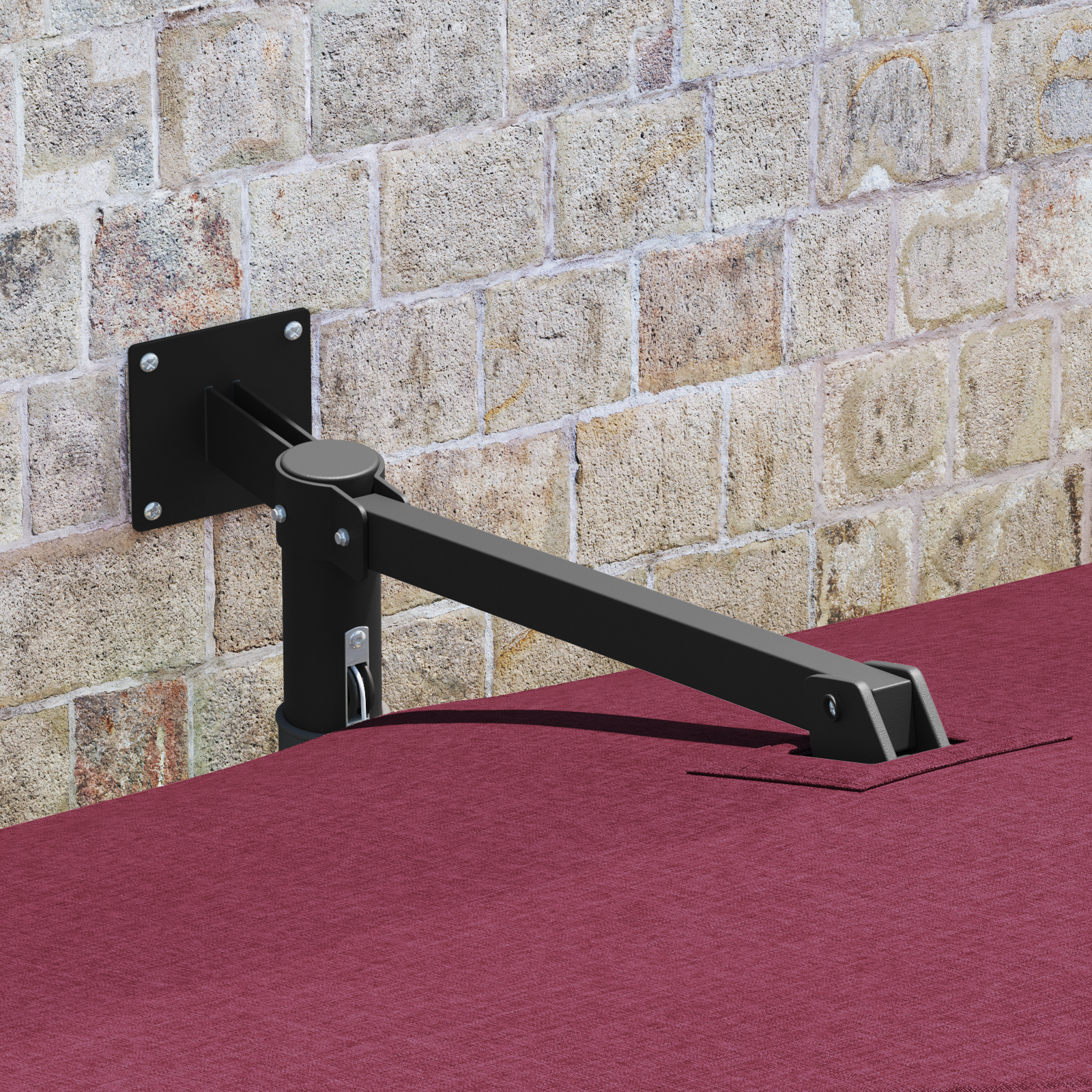 Patio Umbrella Bordeaux red Polyester fabric Large Collapsible - Image 3