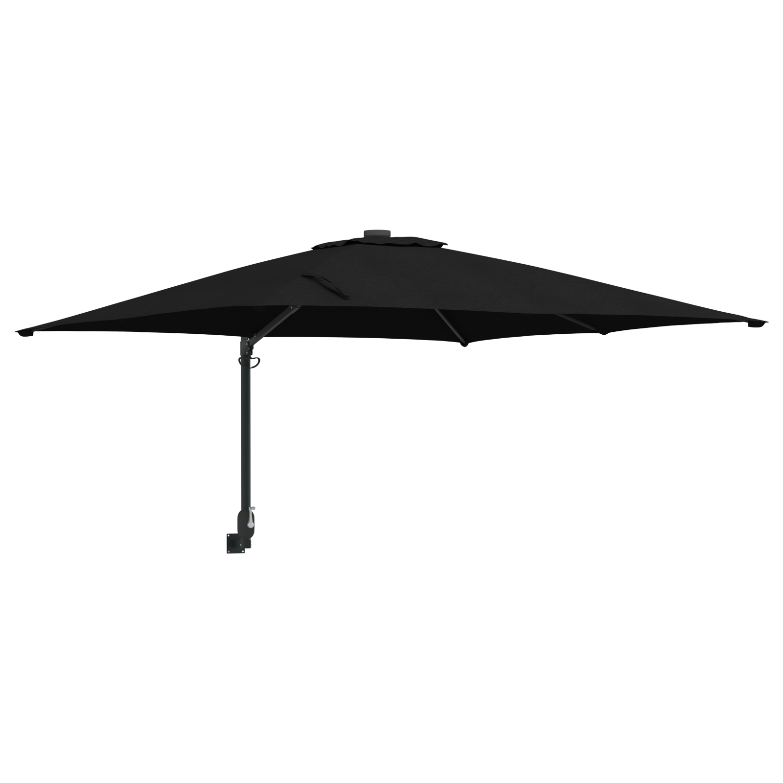 Patio Umbrella Black Polyester, Steel Large Tiltable - Image 2