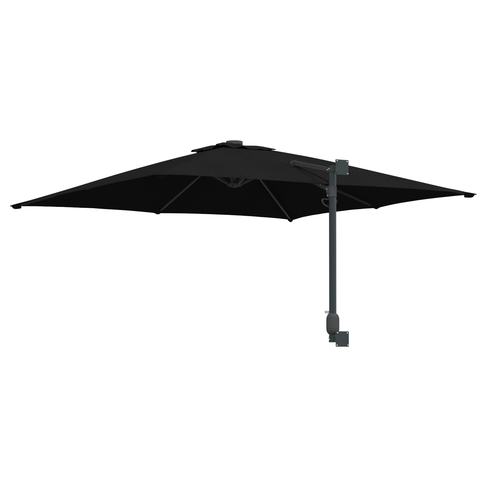 Patio Umbrella Black Polyester, Steel Large Tiltable - Image 6