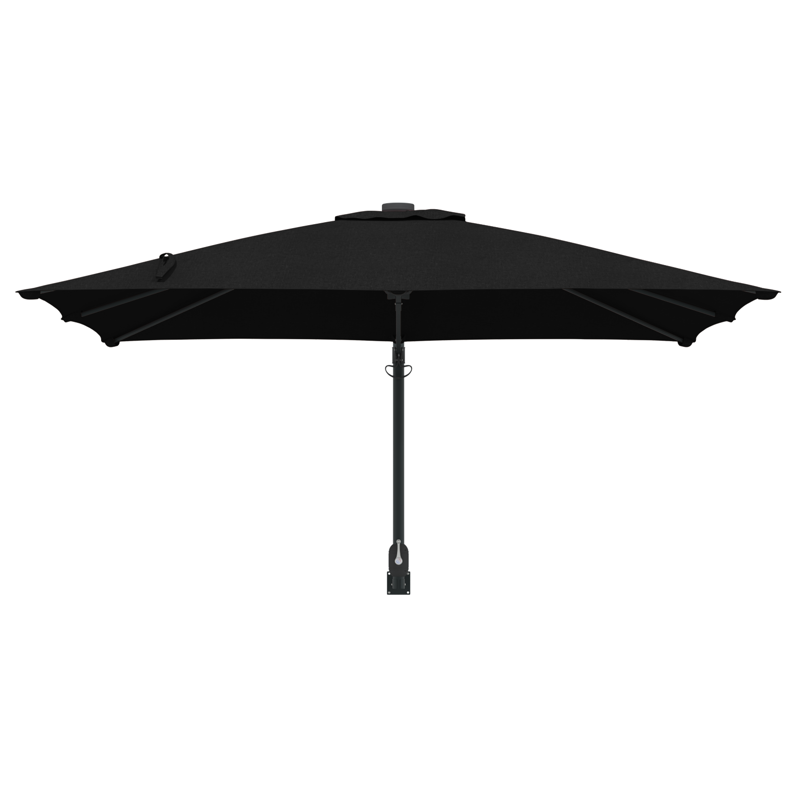 Patio Umbrella Black Polyester, Steel Large Tiltable - Image 4