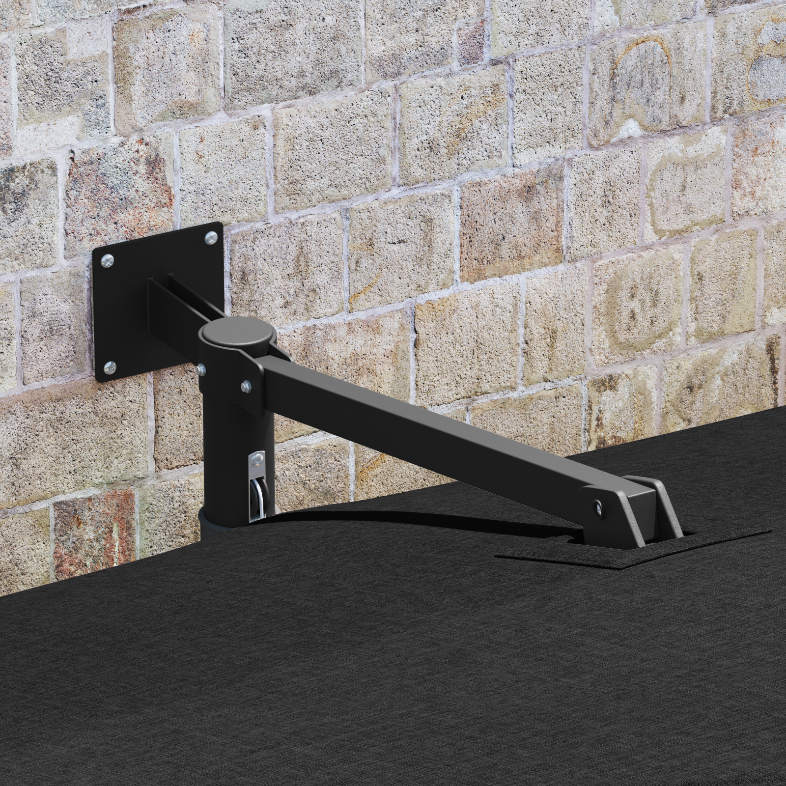 Patio Umbrella Black Polyester, Steel Large Tiltable - Image 3