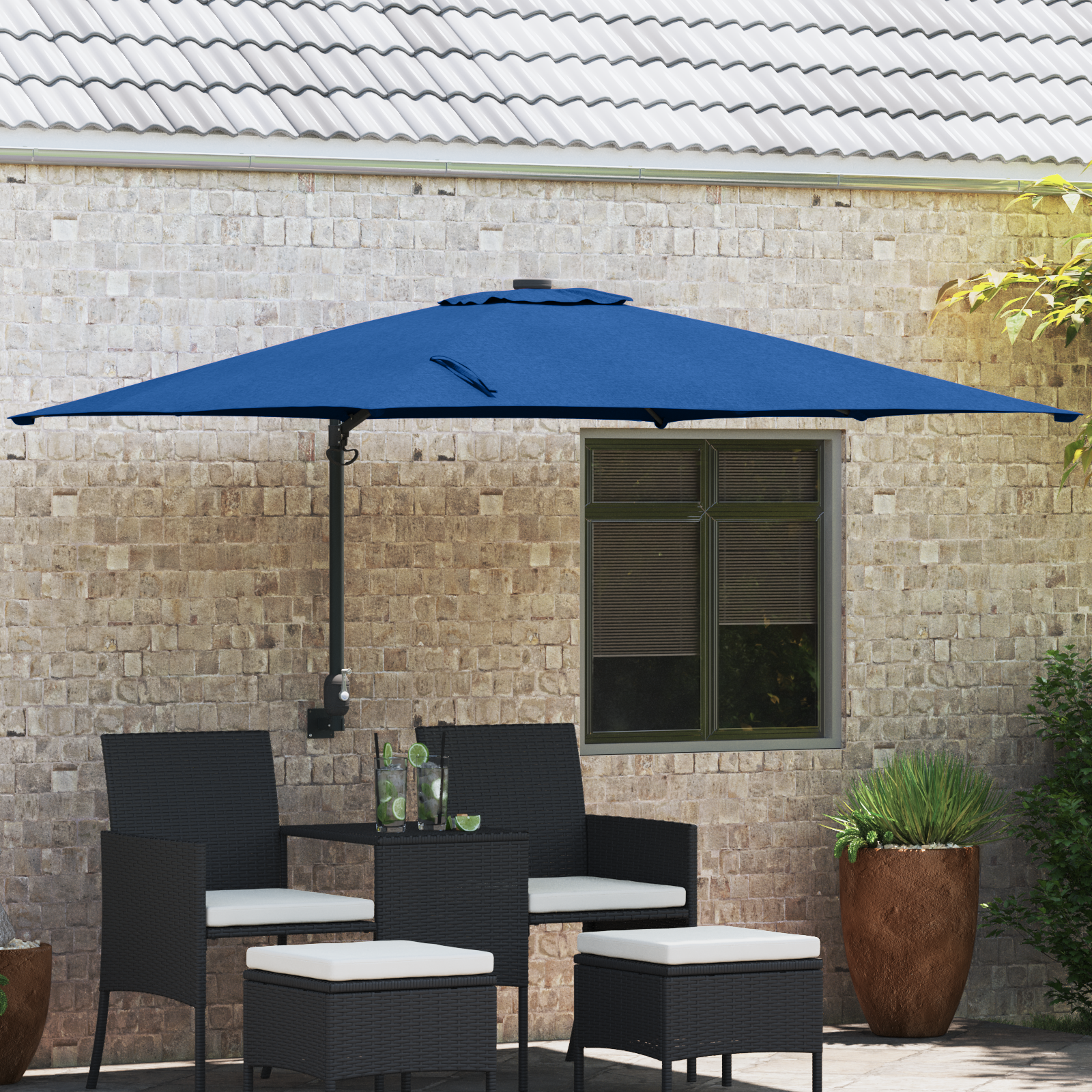 Wandparasol Azure Blauw 247 cm
