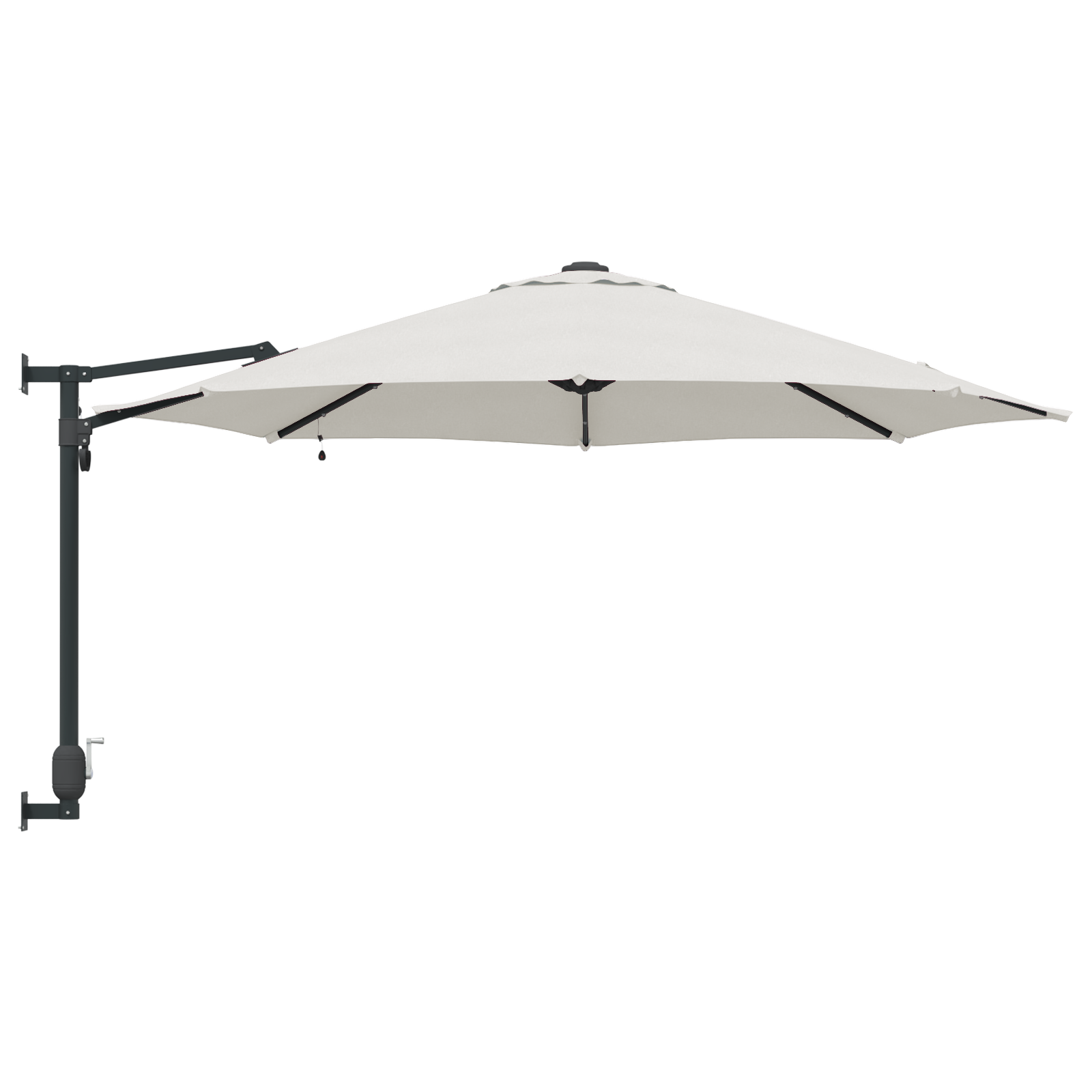 Wall-mounted Garden Parasol with LEDs Sand 248 cm - Image 5