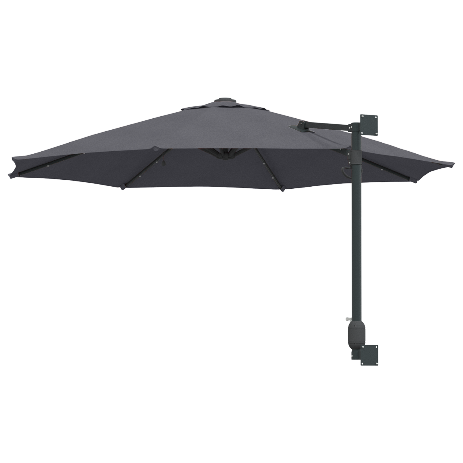 Wall-mounted Garden Parasol with LEDs Antracite 248 cm - Image 6