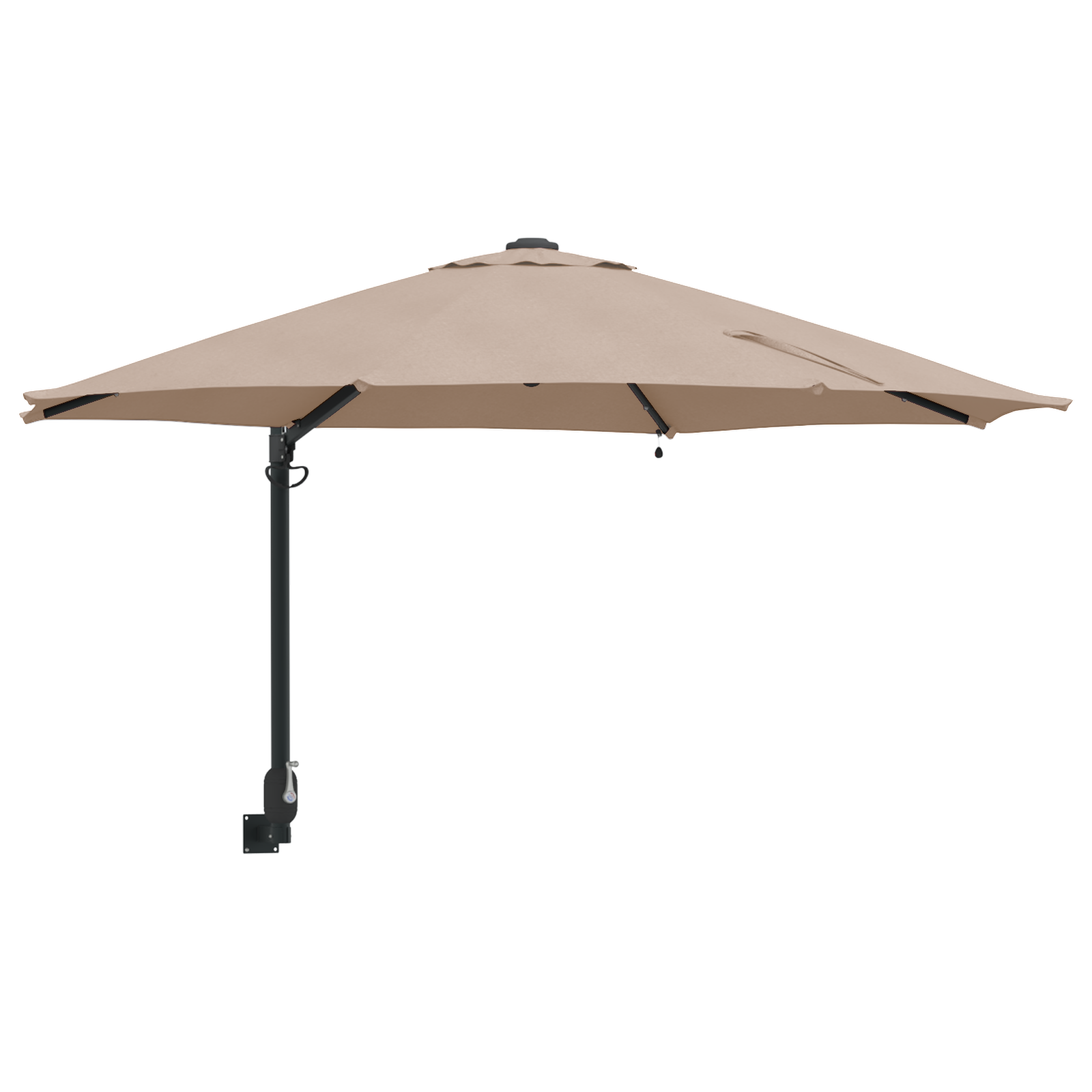 Wall-mounted Garden Parasol with LEDs Taupe 248 cm - Image 2
