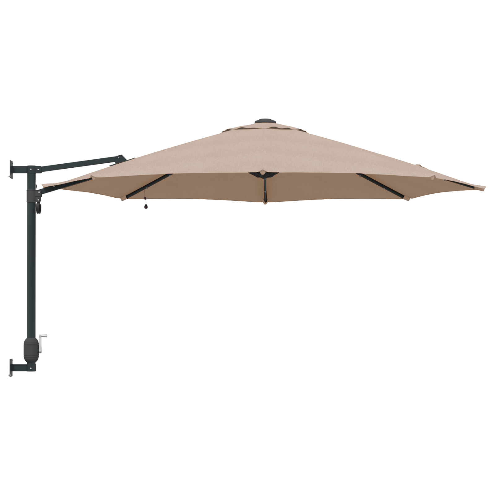 Wall-mounted Garden Parasol with LEDs Taupe 248 cm - Image 5