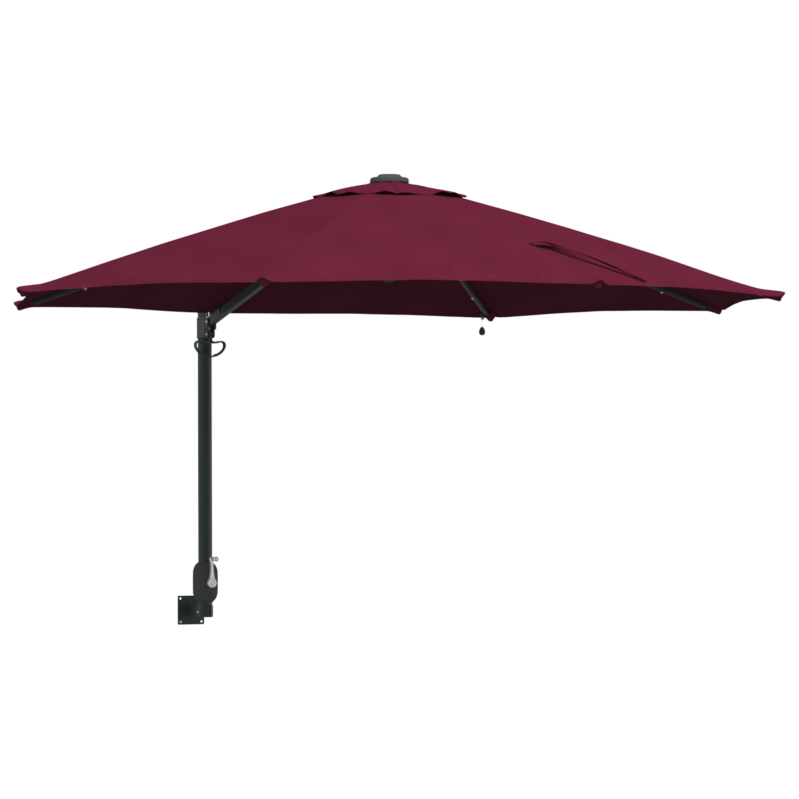 Wall-mounted Garden Parasol with LEDs Bordeaux Red 248 cm - Image 2