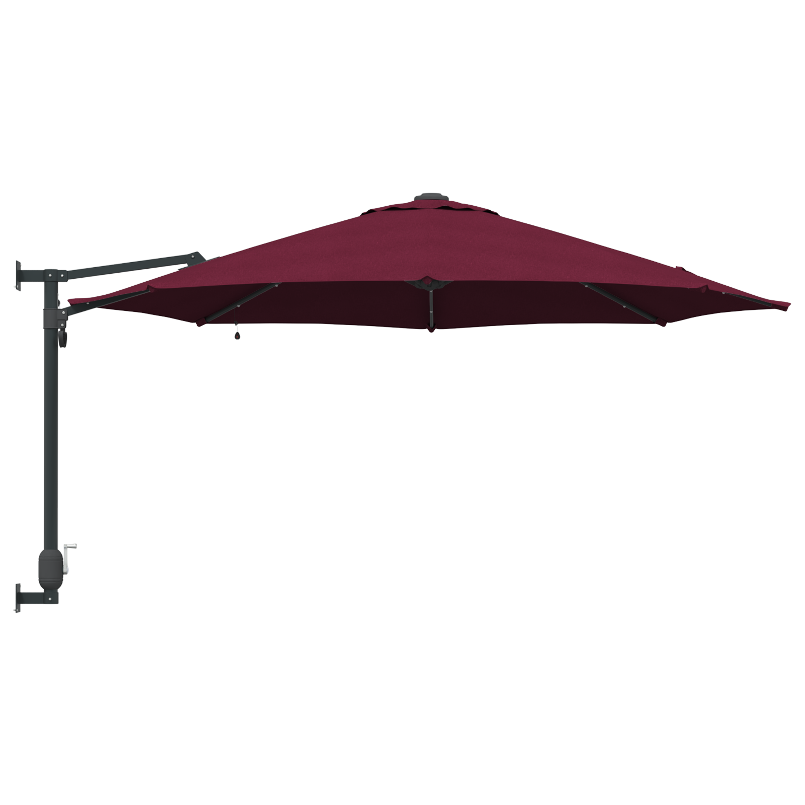 Wall-mounted Garden Parasol with LEDs Bordeaux Red 248 cm - Image 5