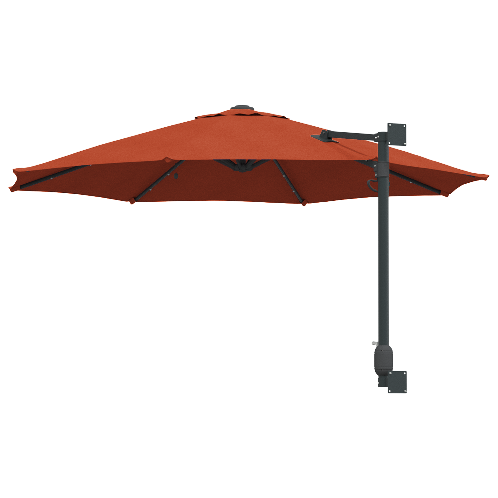 Wall-mounted Garden Parasol with LEDs Terracotta 248 cm - Image 6