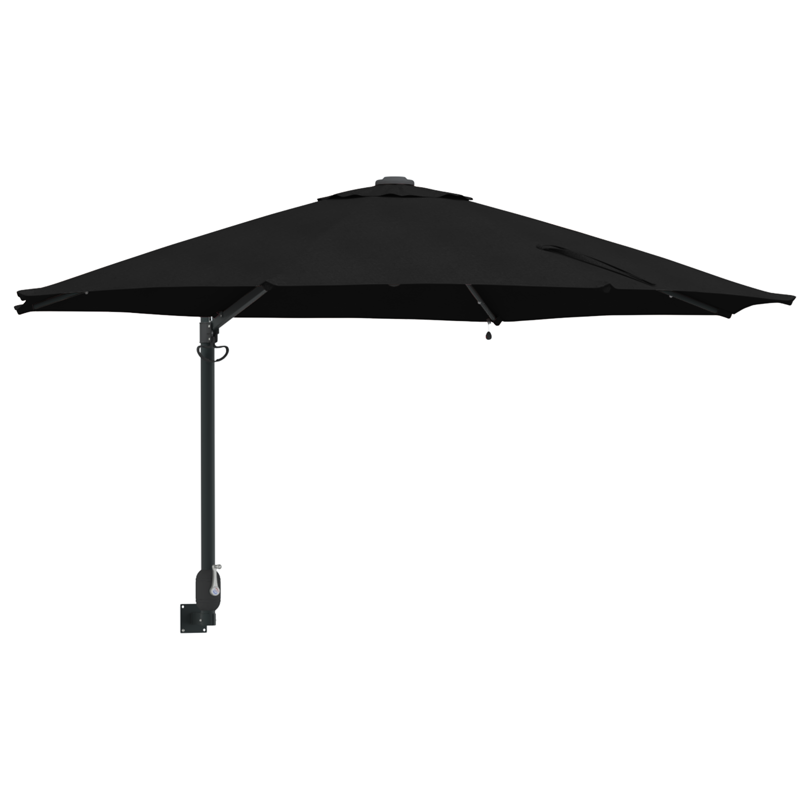 Wall-mounted Garden Parasol with LEDs Black 248 cm - Image 2