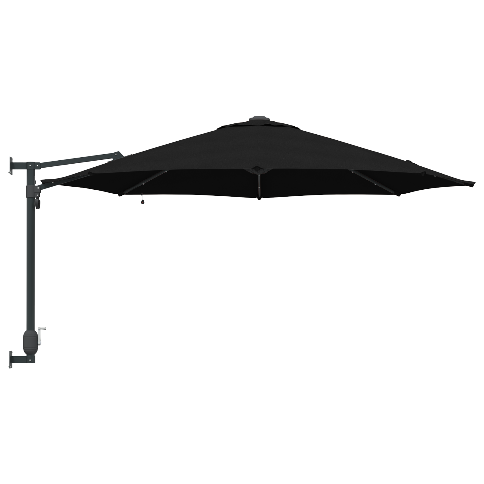 Wall-mounted Garden Parasol with LEDs Black 248 cm - Image 5