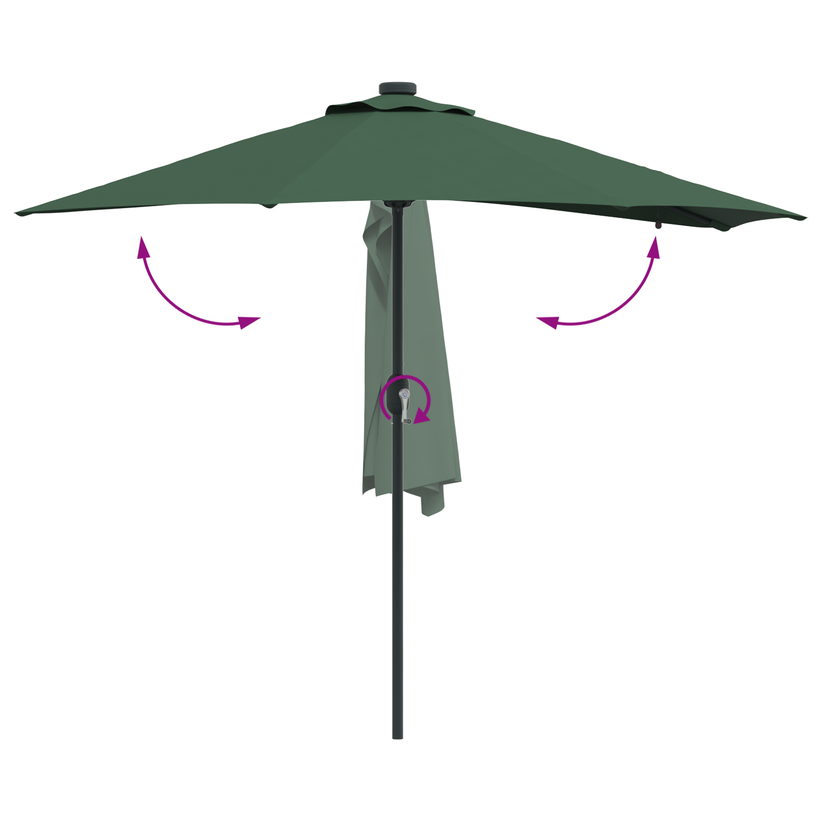 Tuinparasol Groen 294 x 150 x 223 cm Polyester en staal image 9