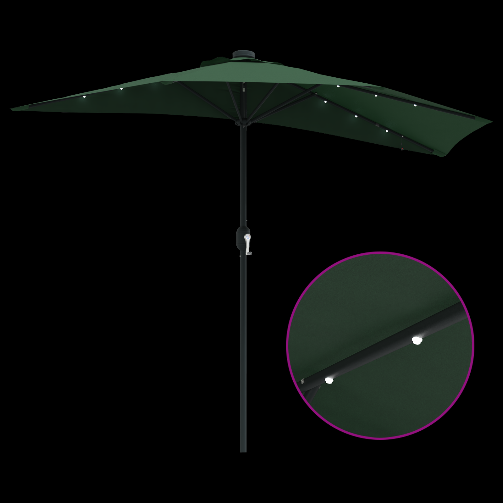 Tuinparasol Groen 294 x 150 x 223 cm Polyester en staal image 10