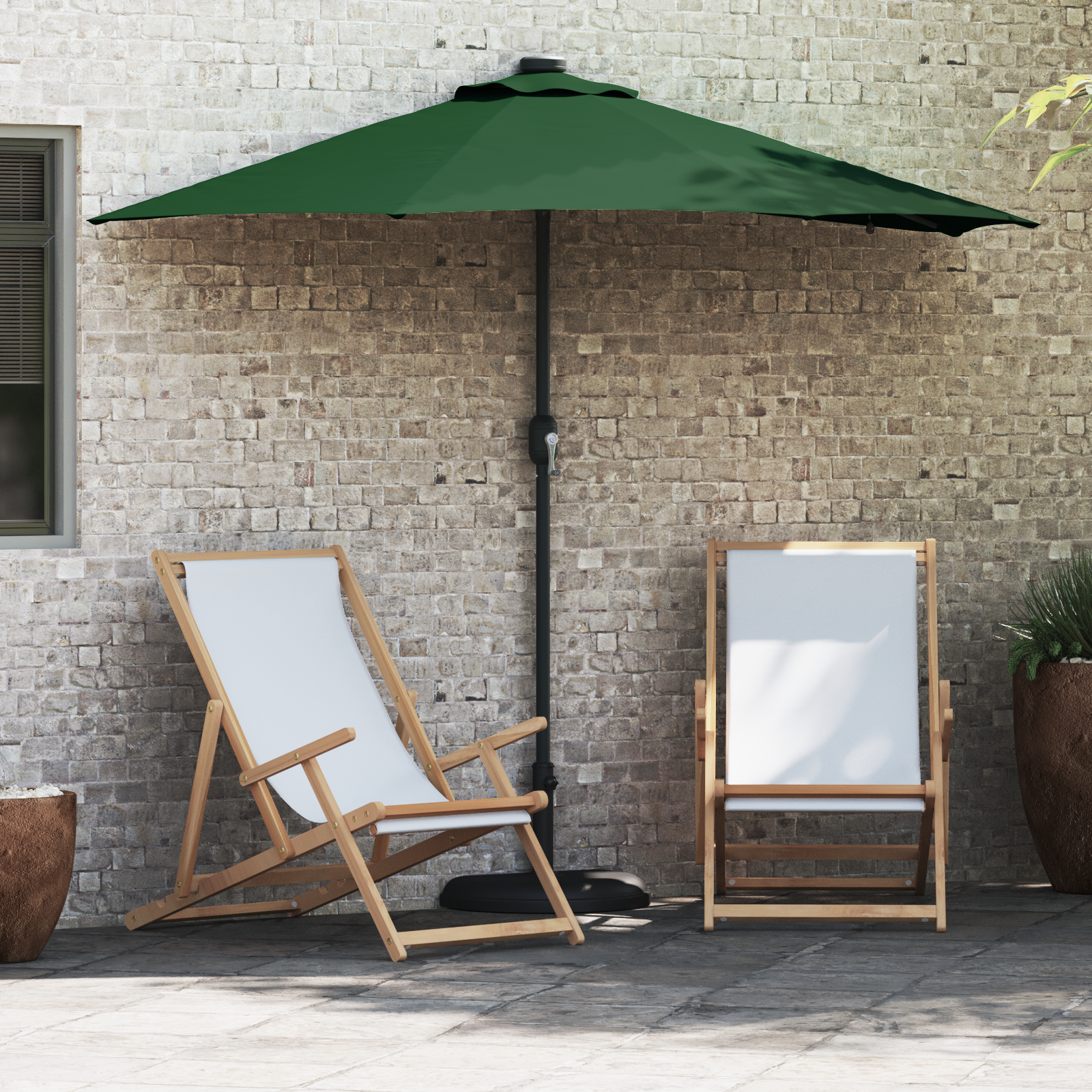 Tuinparasol Groen 294 x 150 x 223 cm Stof