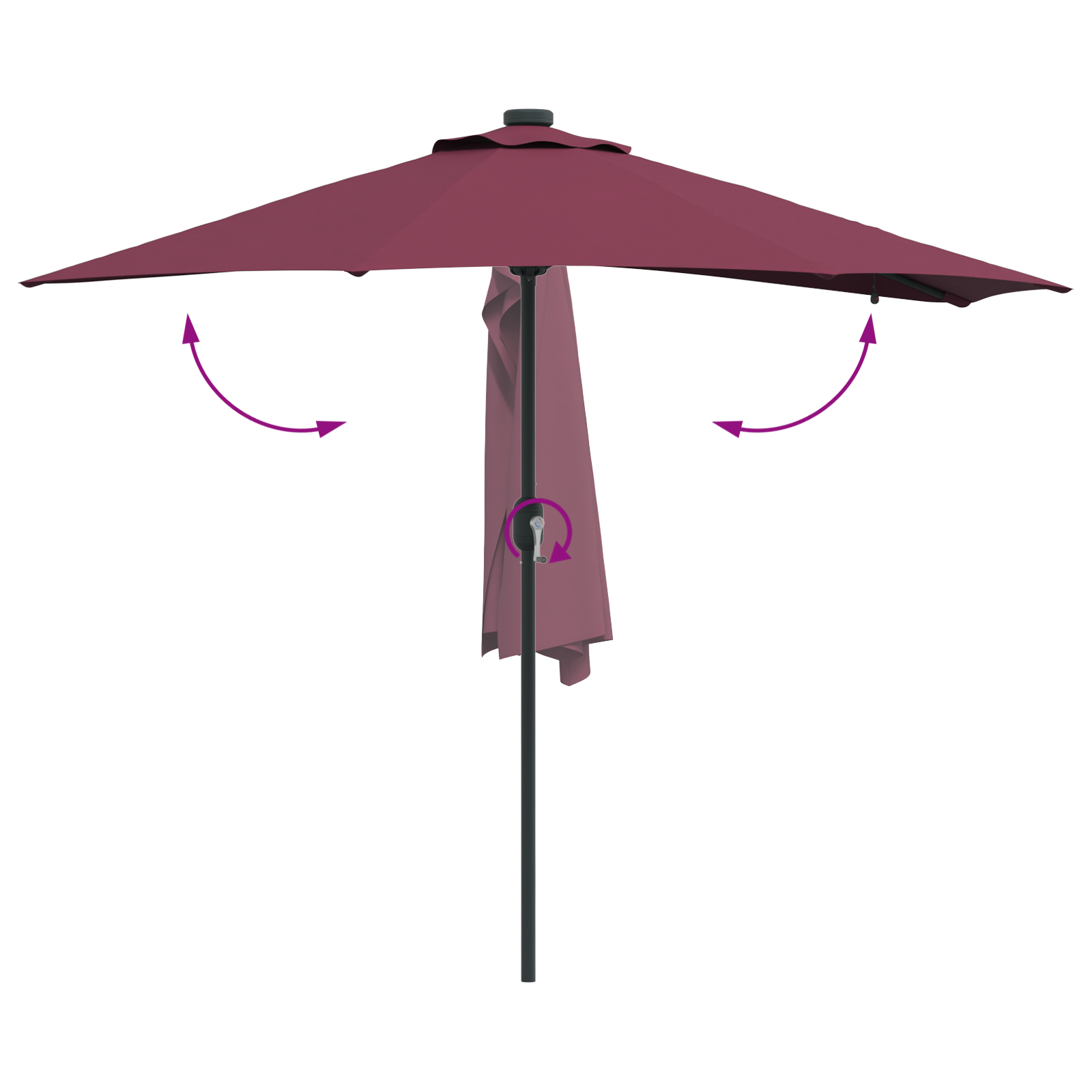 Tuinparasol Bordeaux Rood 294 x 150 x 223 cm Polyester en staal image 9