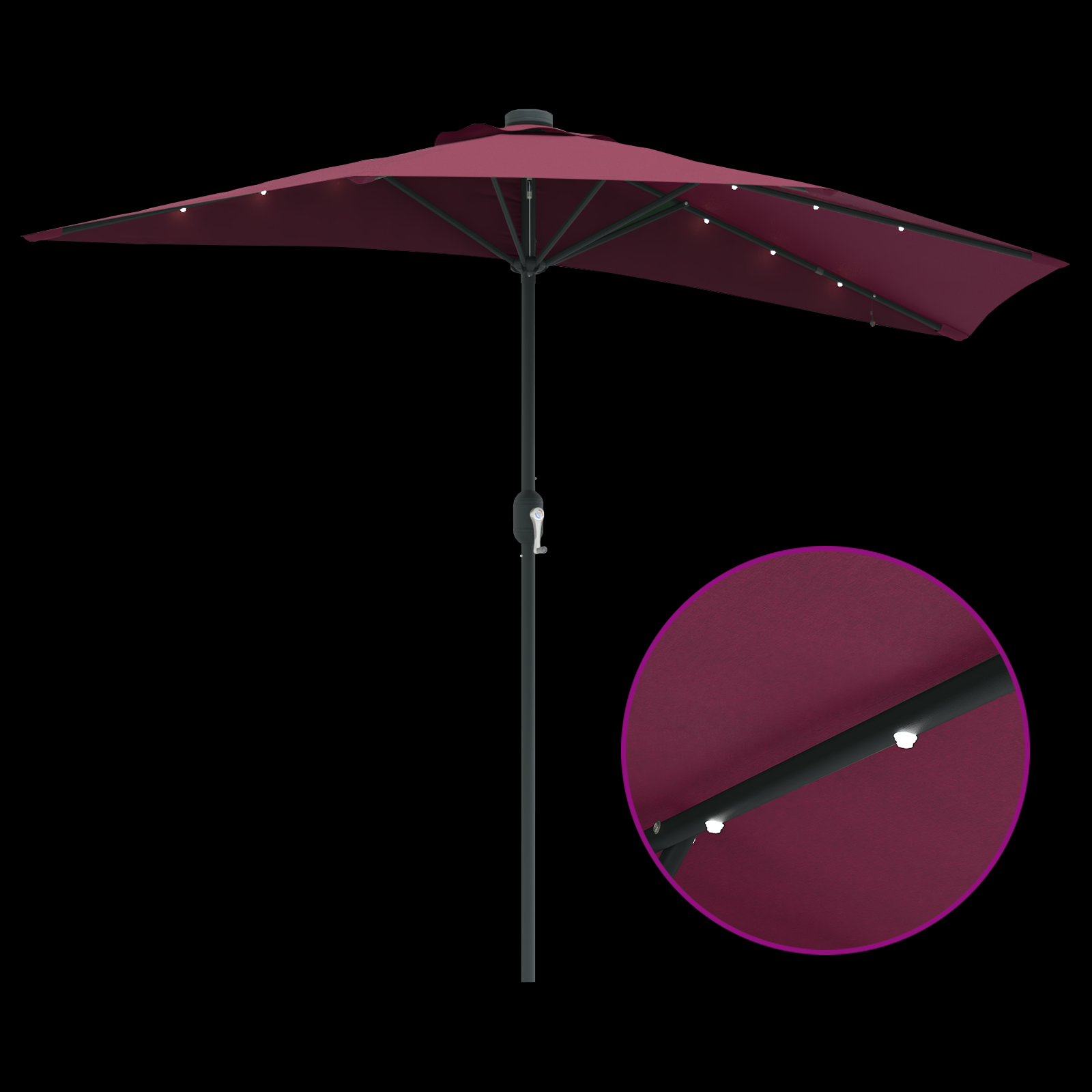 Tuinparasol Bordeaux Rood 294 x 150 x 223 cm Polyester en staal image 10