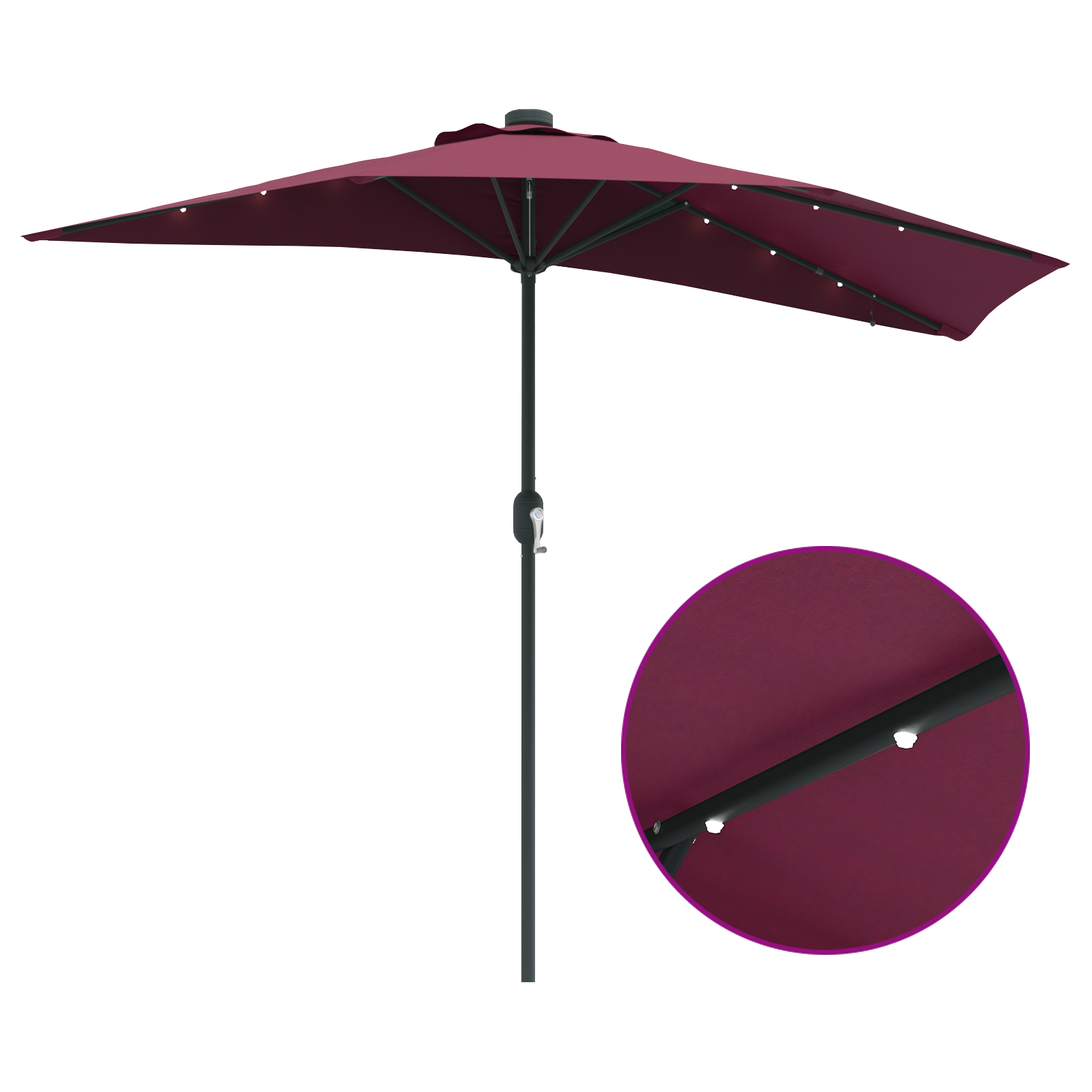 Tuinparasol Bordeaux Rood 294 x 150 x 223 cm Polyester en staal image 11