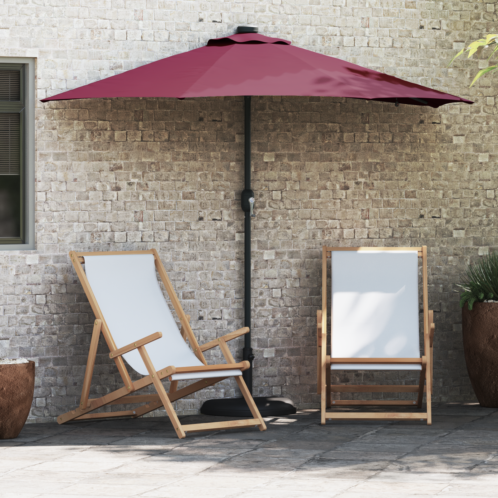 Tuinparasol Bordeauxrood 294 x 150 x 223 cm Stof