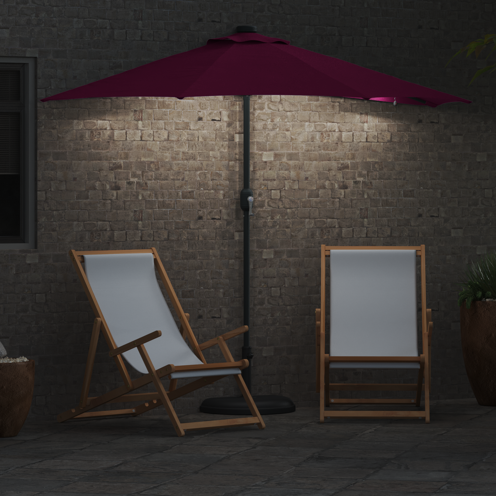 Tuinparasol Bordeaux Rood 294 x 150 x 223 cm Polyester en staal image 4