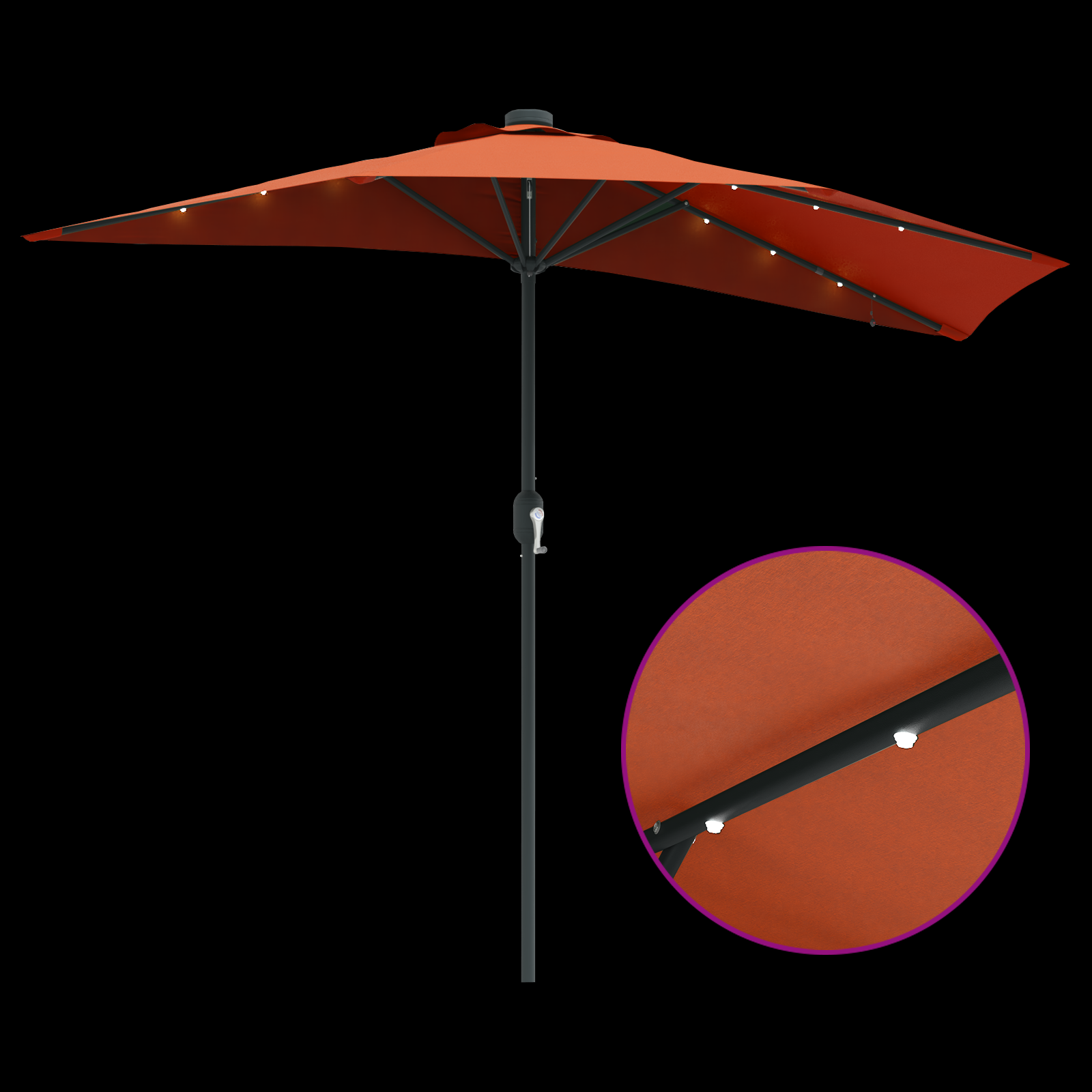Tuinparasol Terracotta 294 x 150 x 223 cm Stof image 10