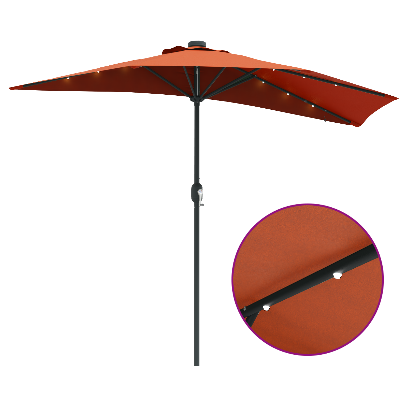 Tuinparasol Terracotta 294 x 150 x 223 cm Stof image 11