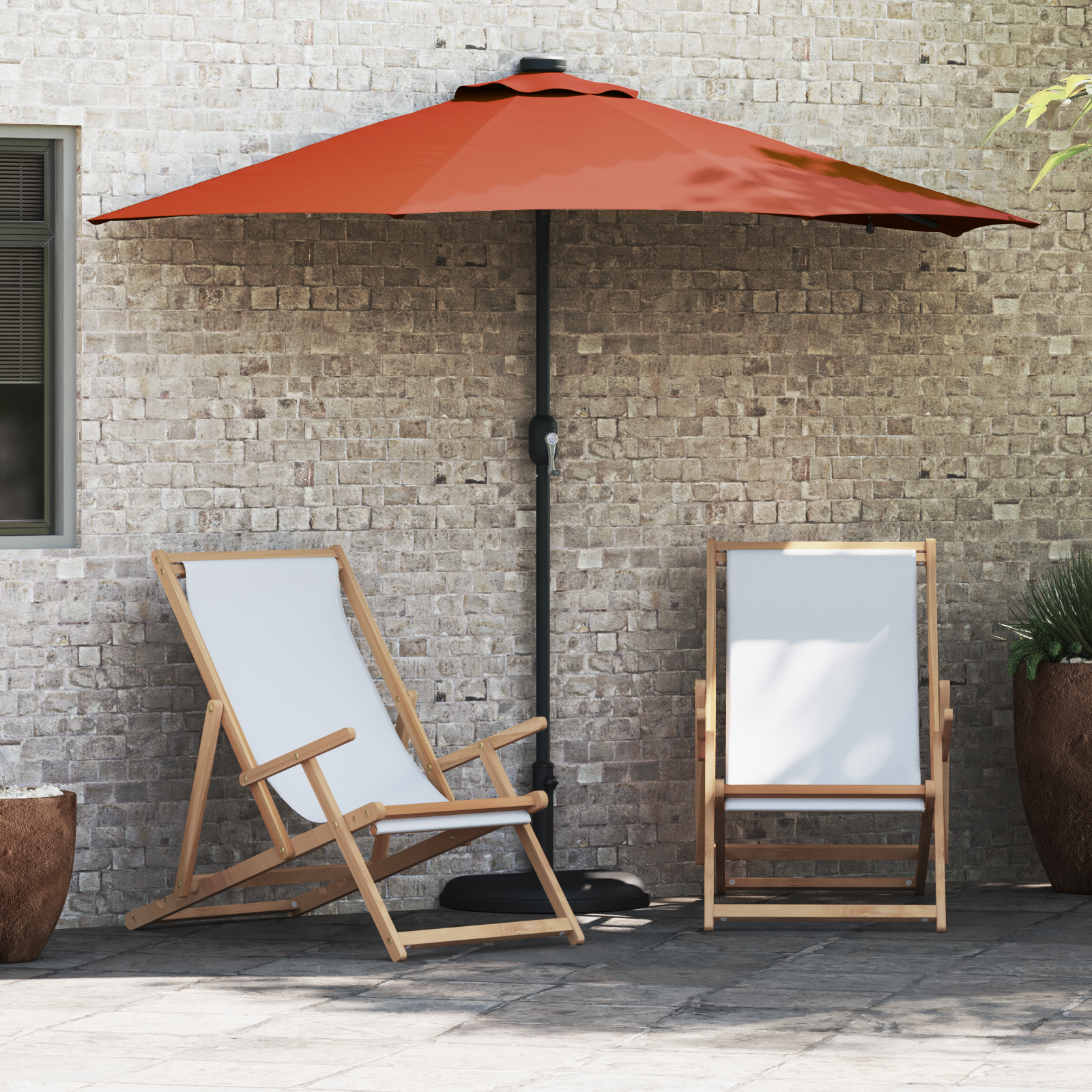 Tuinparasol Terracotta 294 x 150 x 223 cm Stof