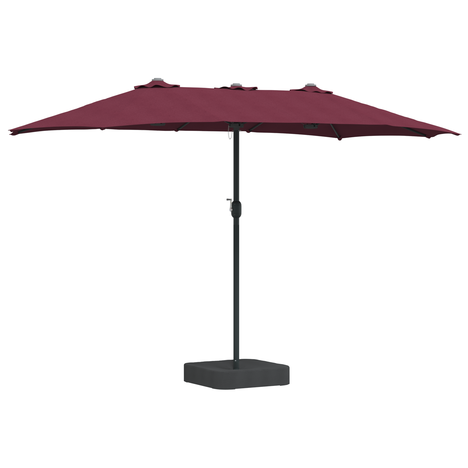 Tuinparasol Bordeaux Rood 385 x 209 x 244 cm Polyester en staal