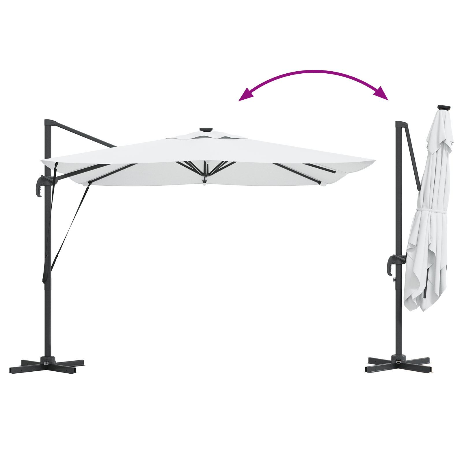 Parasol Zand 286 x 284 x 270 cm Aluminium en Polyester image 13