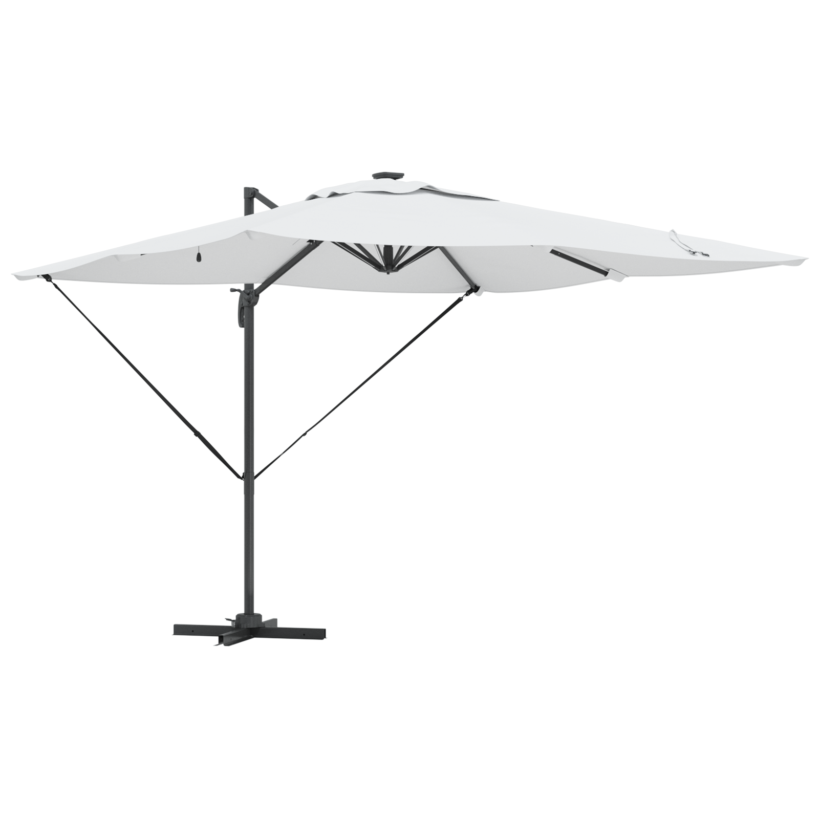 Cantilever Roma Parasol with LEDs Sand 286x285x270 cm Aluminium - Image 2