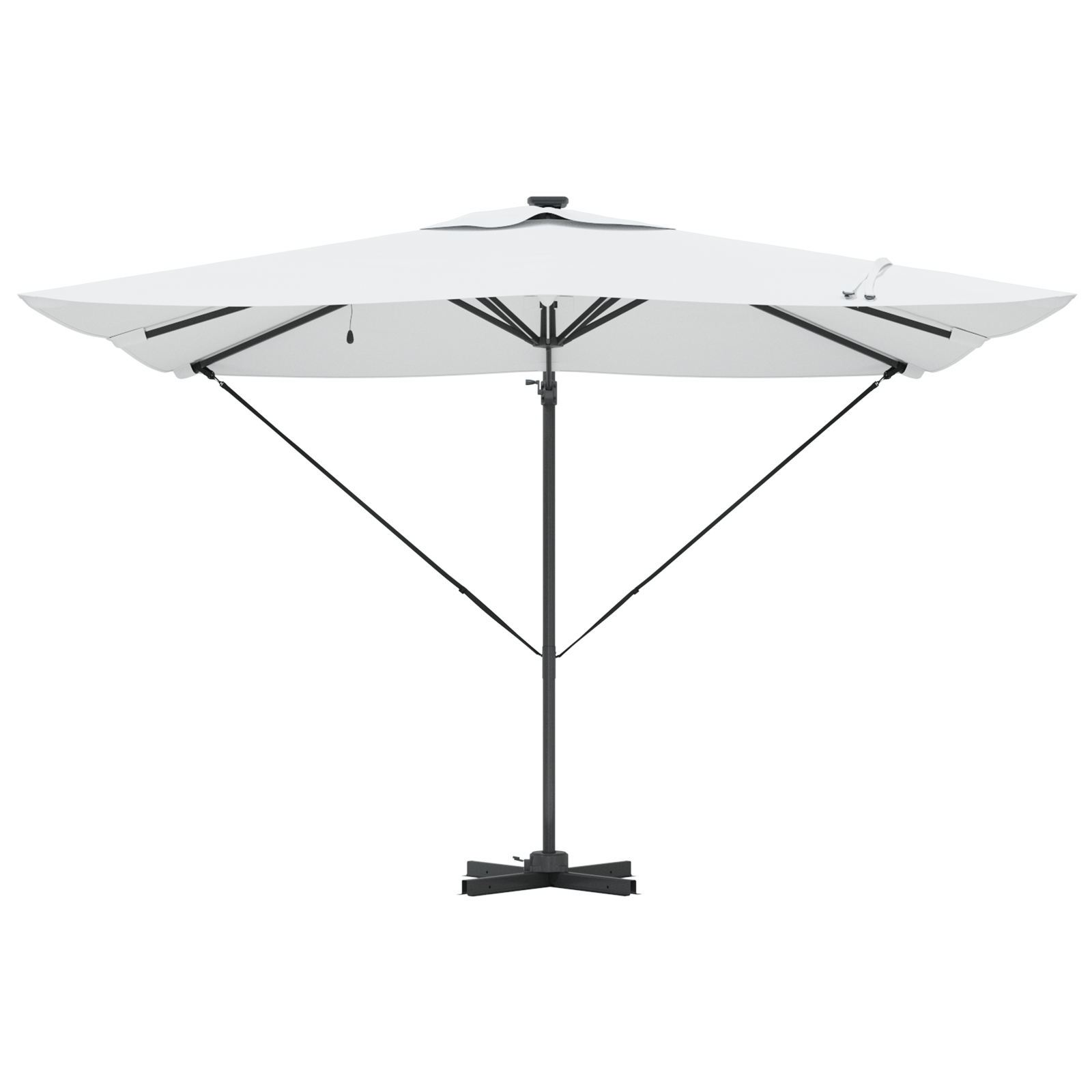 Cantilever Roma Parasol with LEDs Sand 286x285x270 cm Aluminium - Image 5