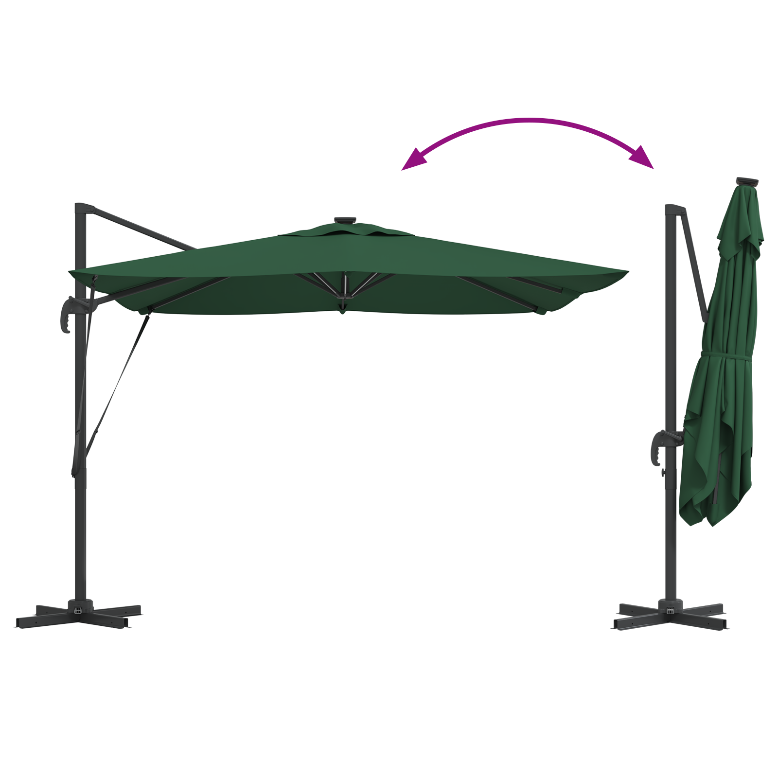 Parasol Groen 286 x 284 x 270 cm Aluminium en Polyester image 13