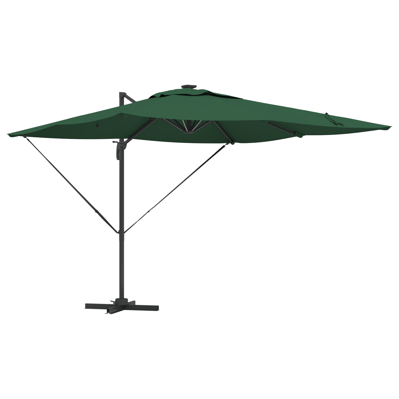 Cantilever Roma Parasol with LEDs Green 286x285x270 cm Aluminium - Image 2