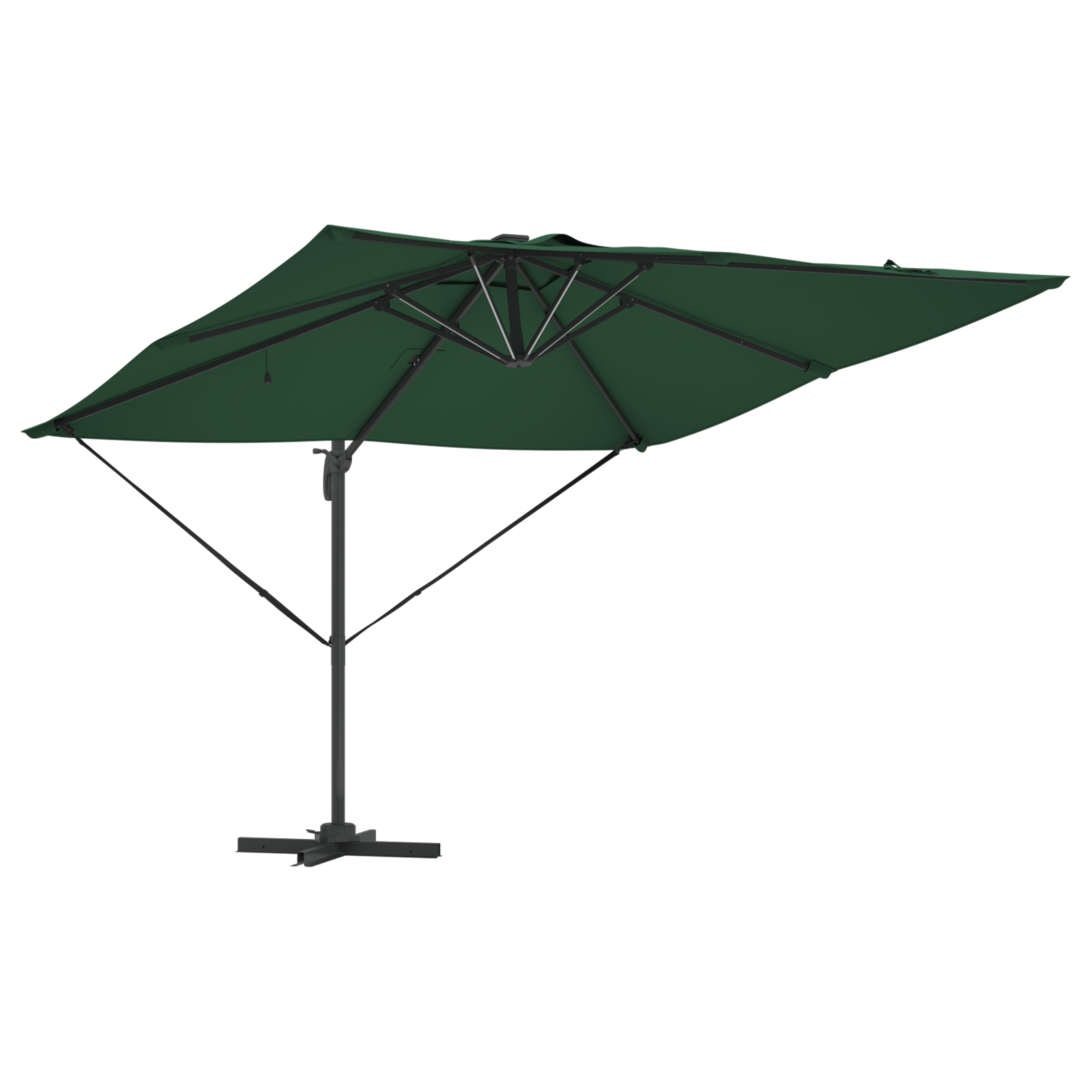 Cantilever Roma Parasol with LEDs Green 286x285x270 cm Aluminium - Image 4