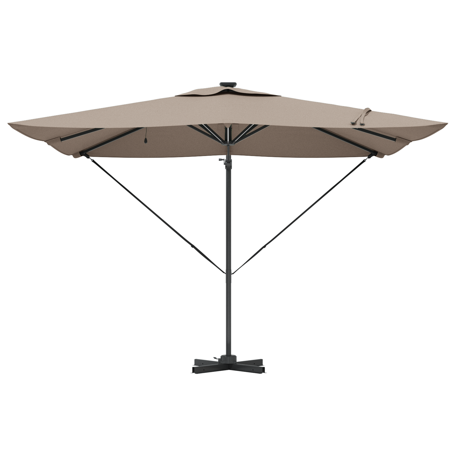 Cantilever Roma Parasol with LEDs Taupe 286x285x270 cm Aluminium - Image 5