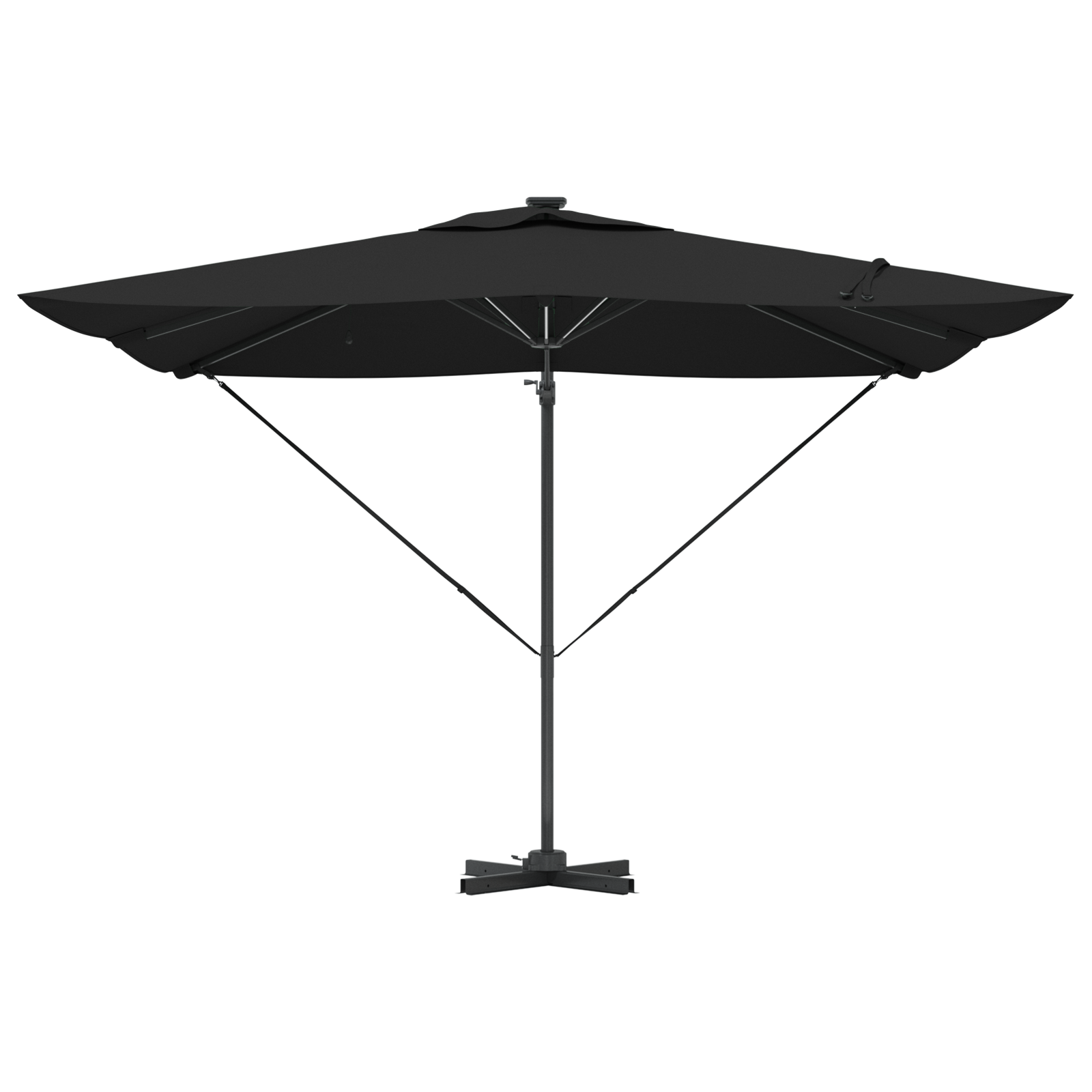 Cantilever Roma Parasol with LEDs Black 286x285x270 cm Aluminium - Image 5