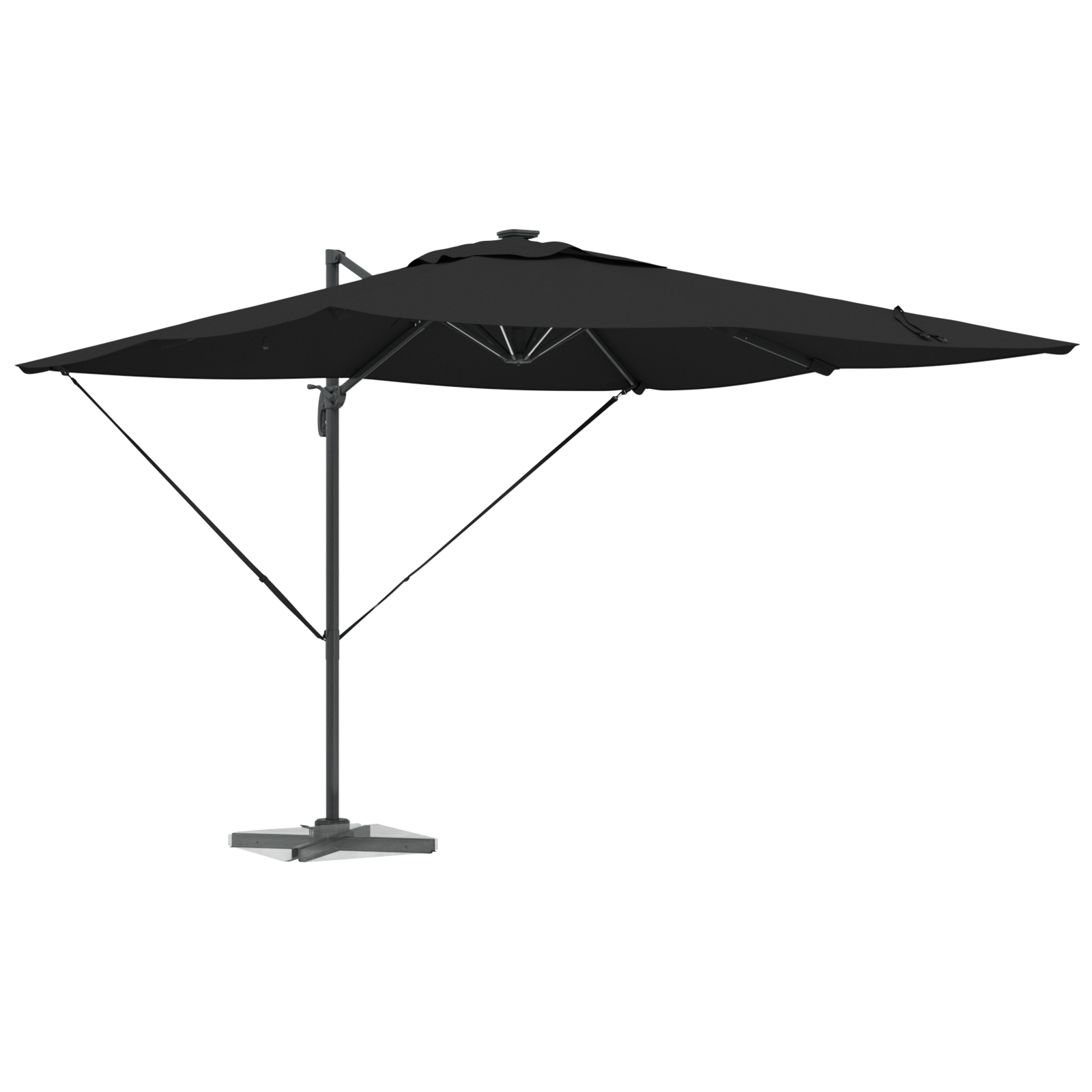 Cantilever Roma Parasol with LEDs Black 286x285x270 cm Aluminium - Image 3