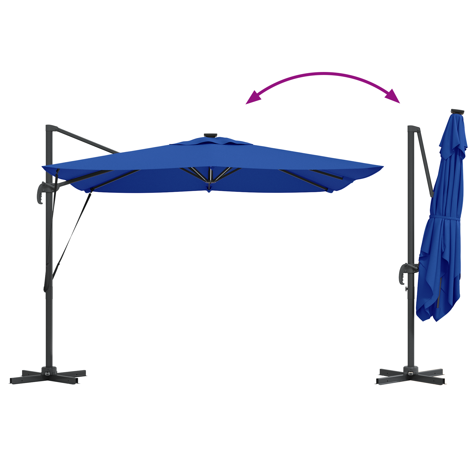 Parasol Azure Blauw 286 x 284 x 270 cm Aluminium en Polyester image 13