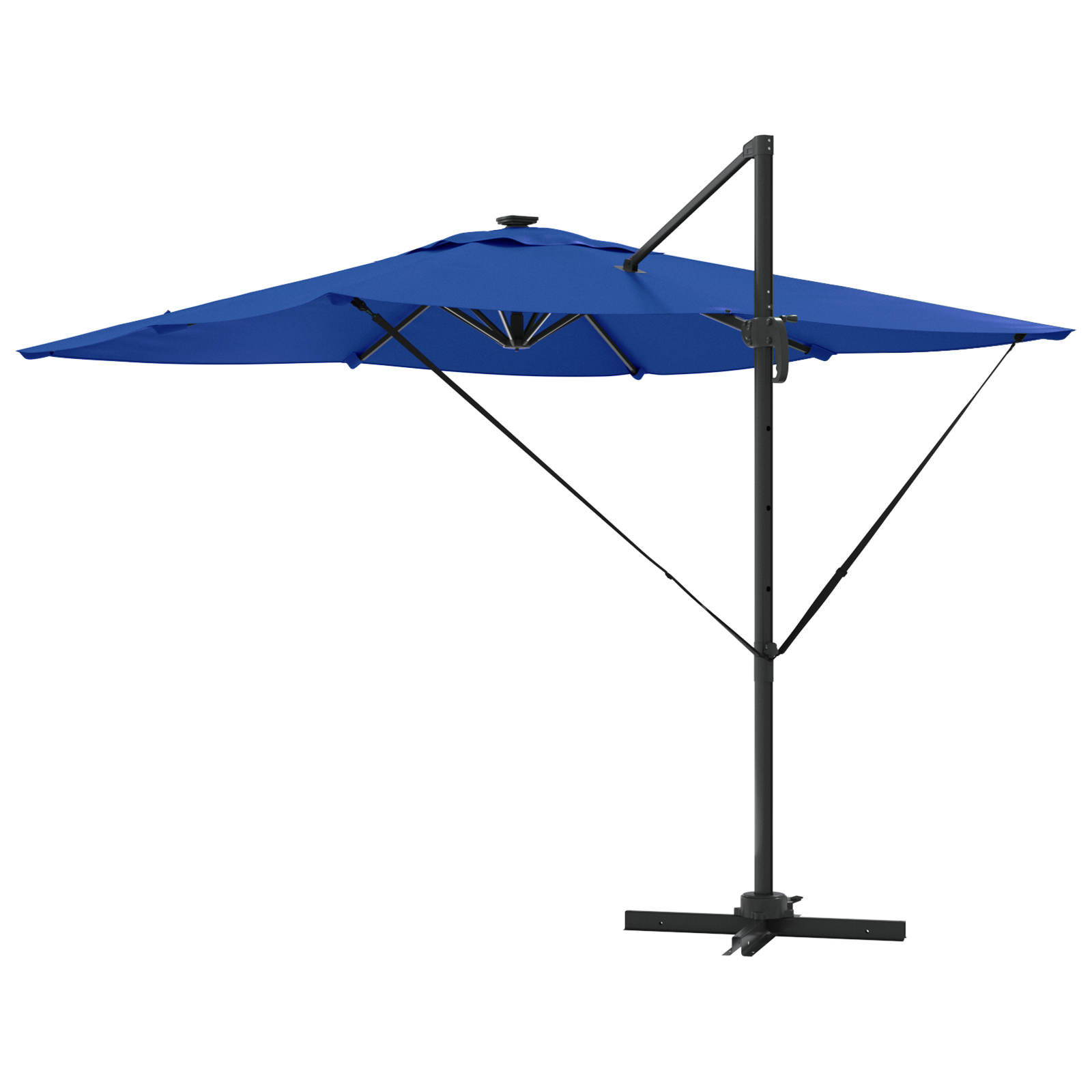 Cantilever Roma Parasol with LEDs Azure Blue 286x285x270 cm Aluminium - Image 7