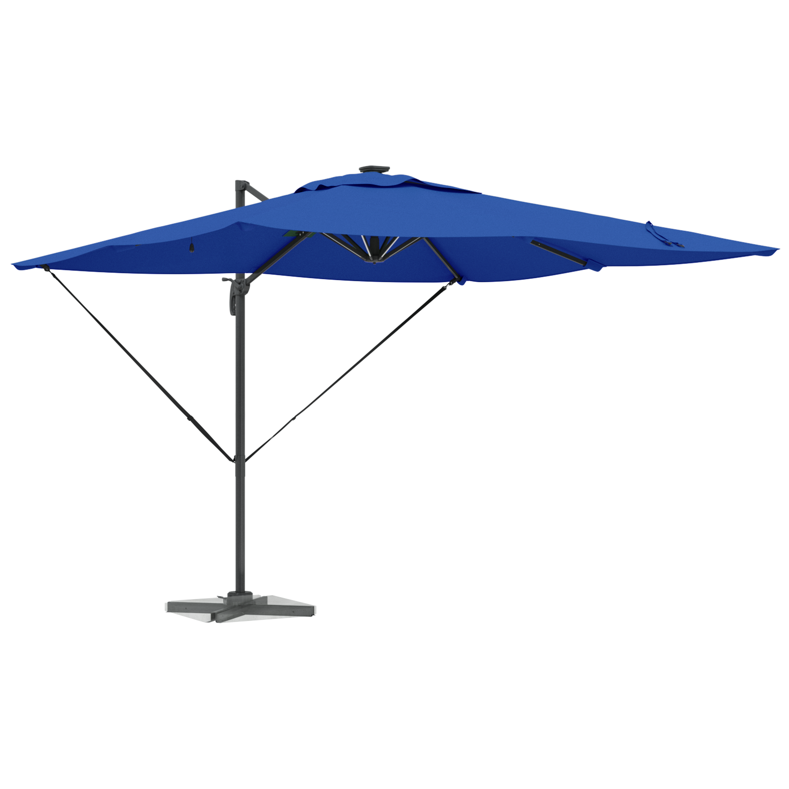 Cantilever Roma Parasol with LEDs Azure Blue 286x285x270 cm Aluminium - Image 3